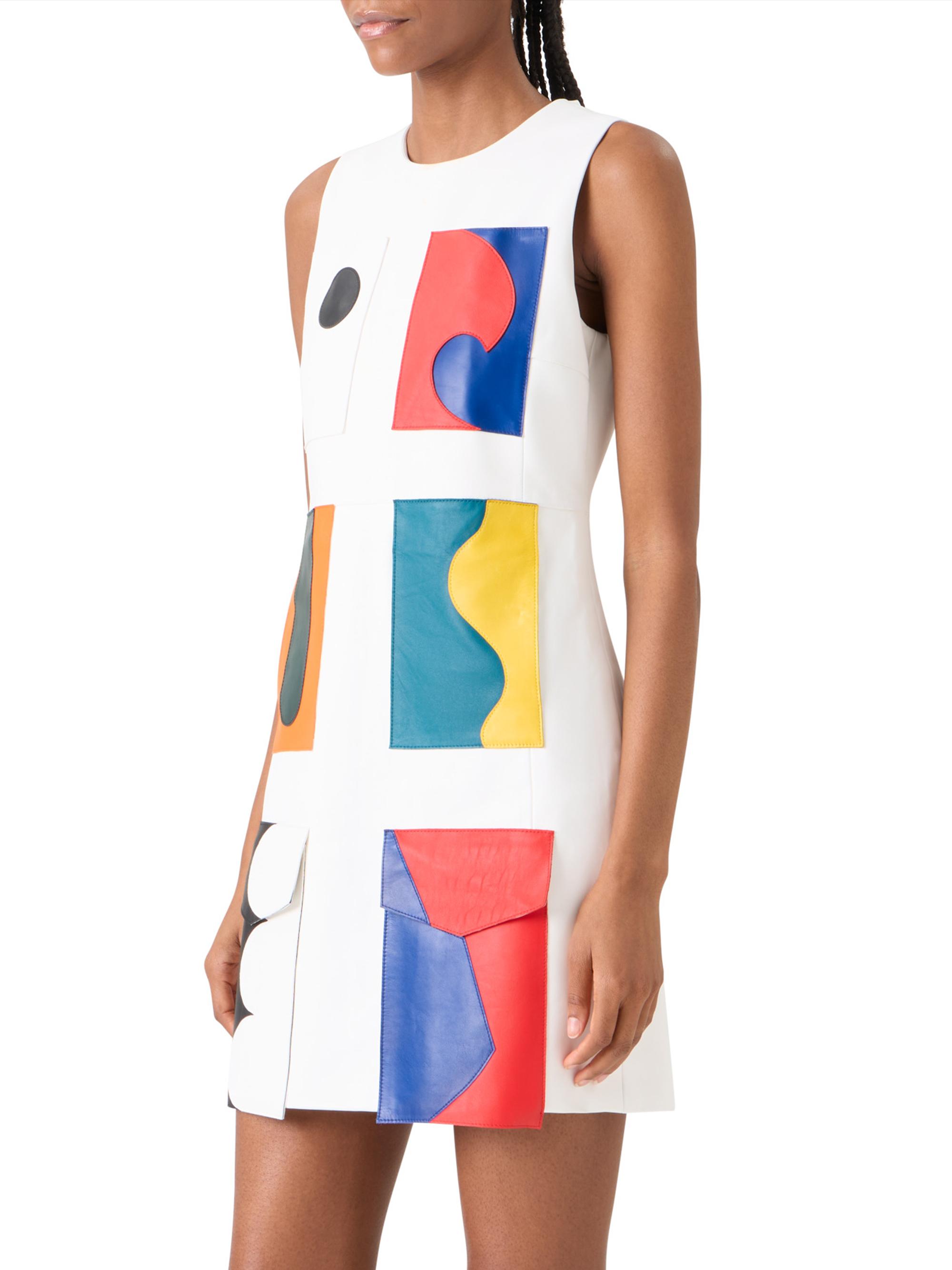 Akris Abstract Leather Sheath Minidress | Saks Fifth Avenue