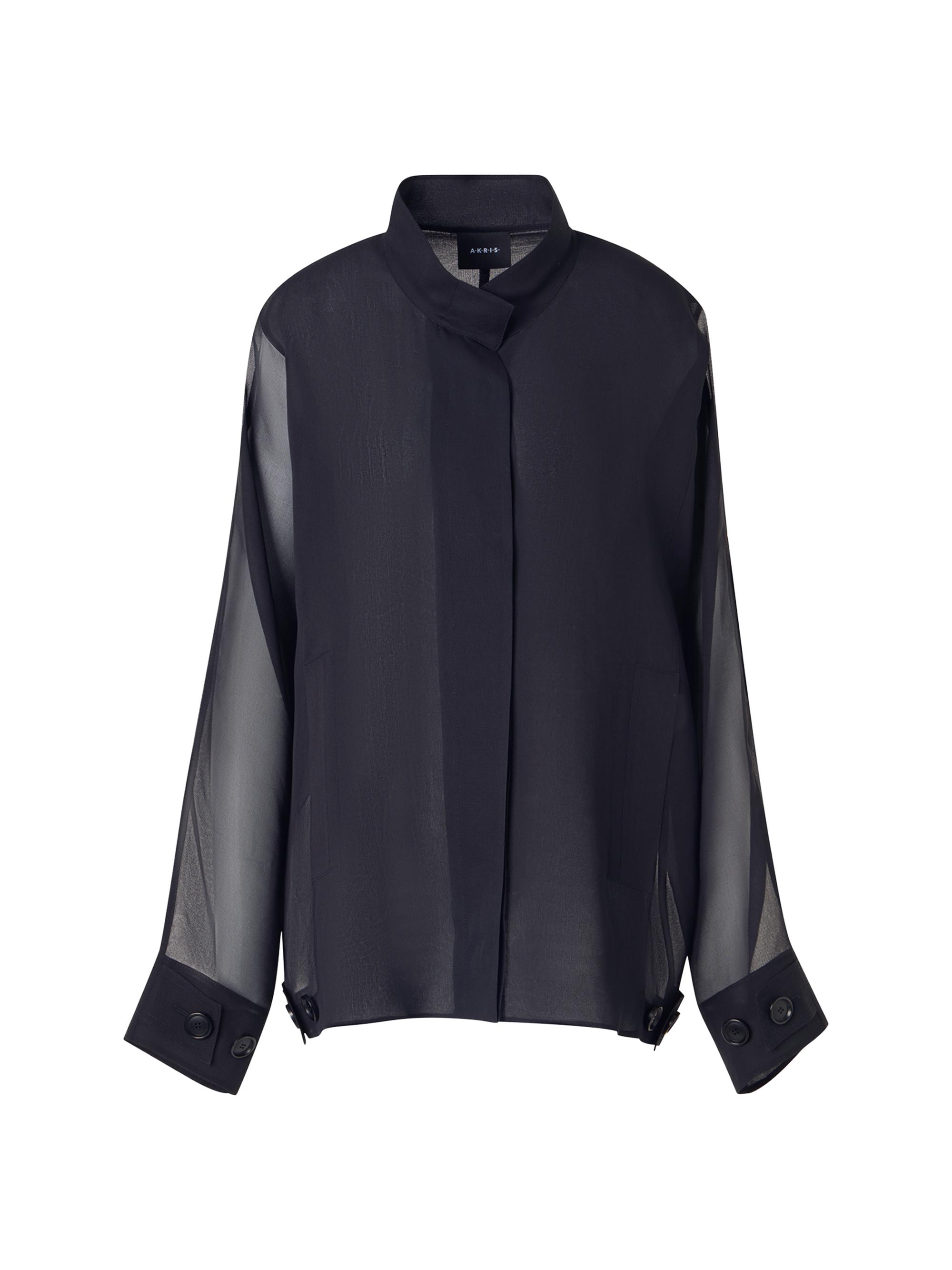 Akris Women's Silk Organza Oversized Shirt - Black