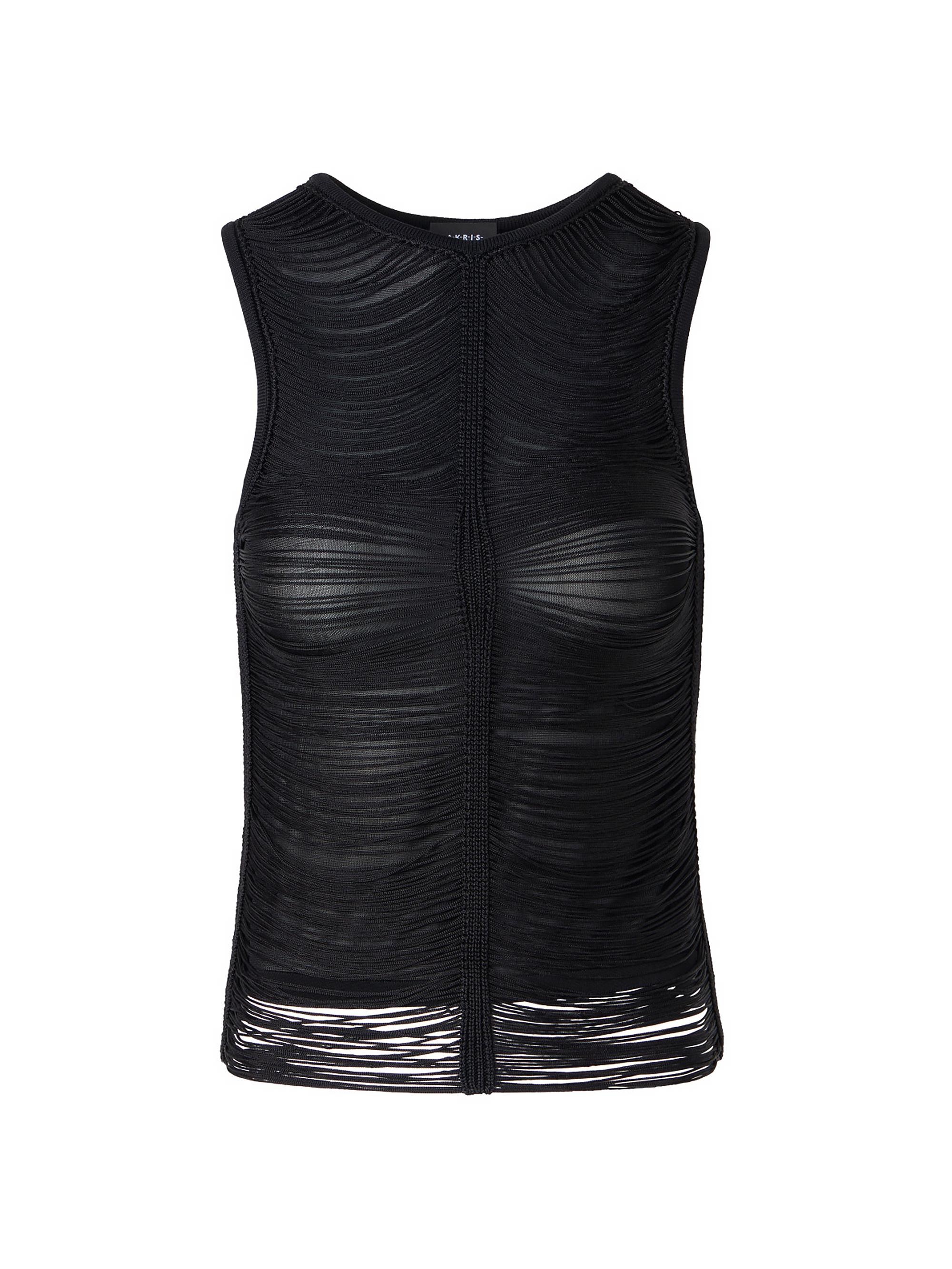 Akris Women's Draped Fringed Silk Top - Black