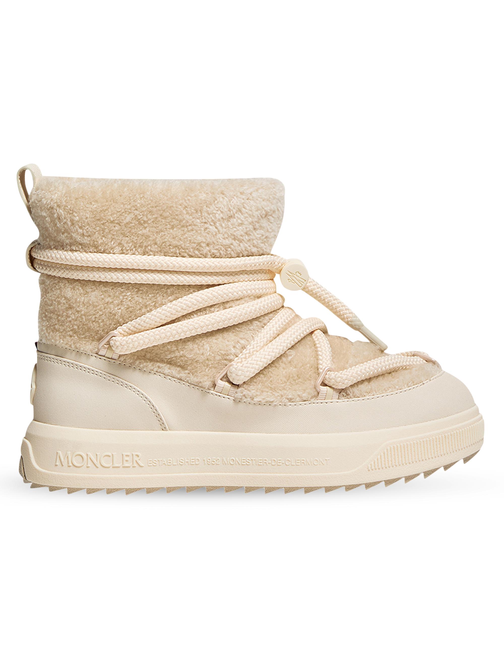 Moncler Women's Altive Mid Snow Boots in Teddy - Light Beige