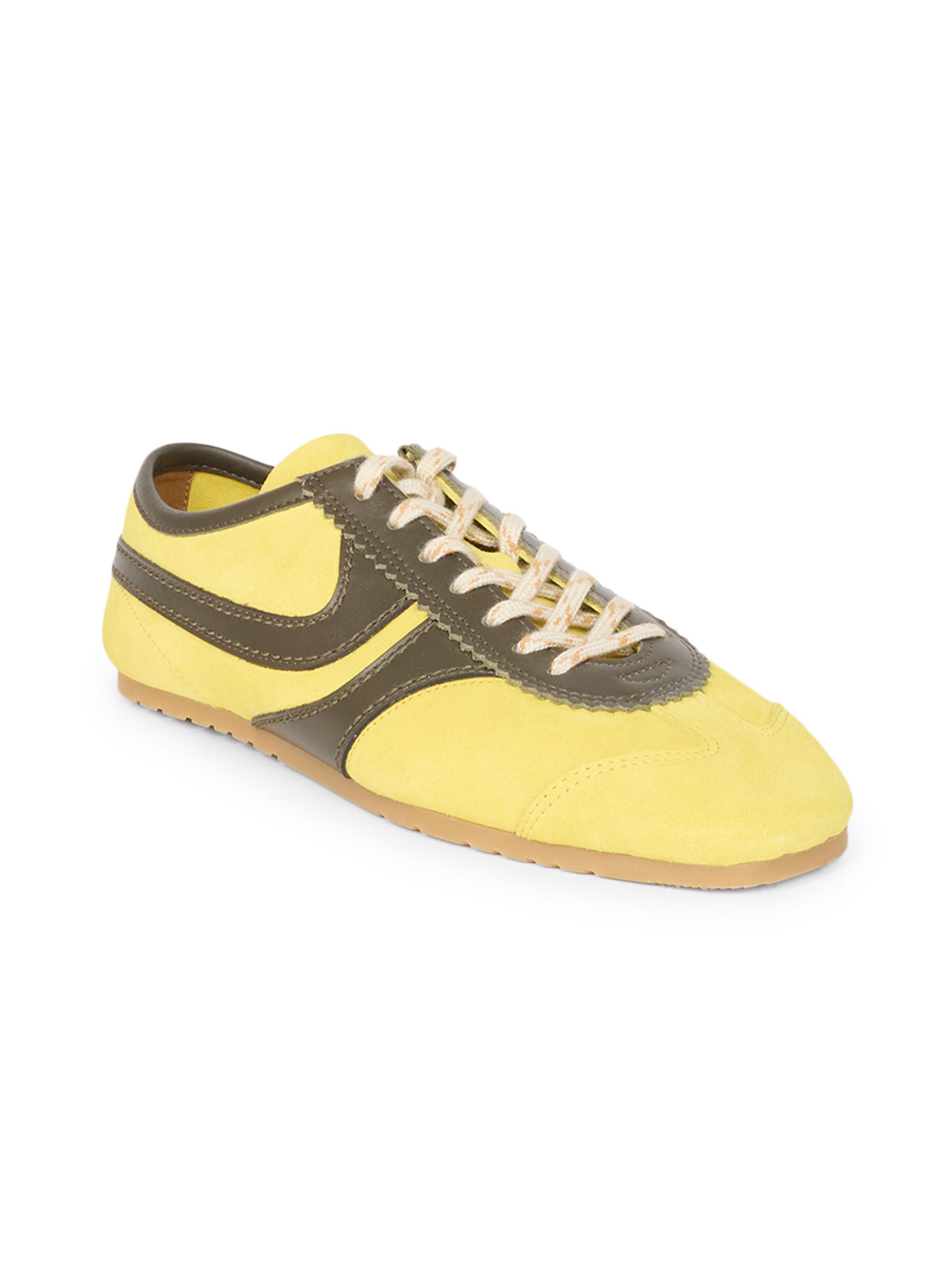Dries Van Noten Women's Suede & Leather Low-Top Sneakers - Yellow | Thumbnail 2