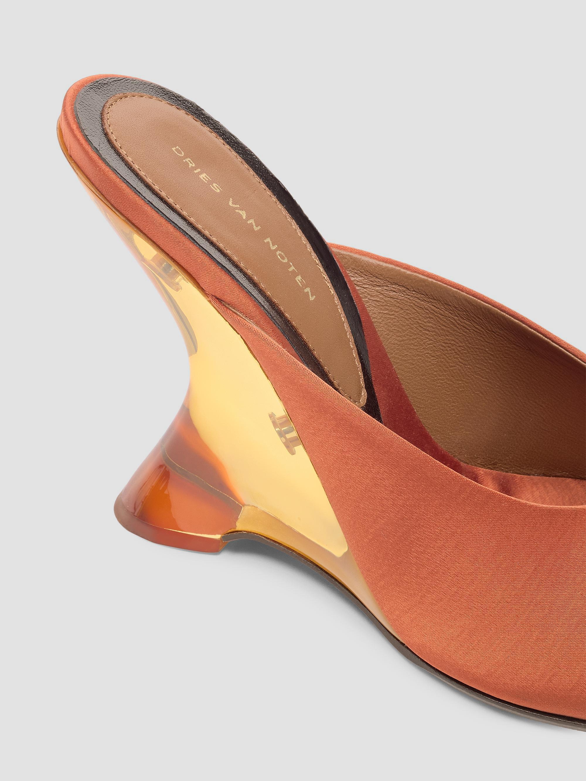 希少 DRIES VAN NOTEN シルク100% アウトサイダー柄 タイト Dries Van Noten 100MM Satin Wedge Mules | Saks Fifth Avenue