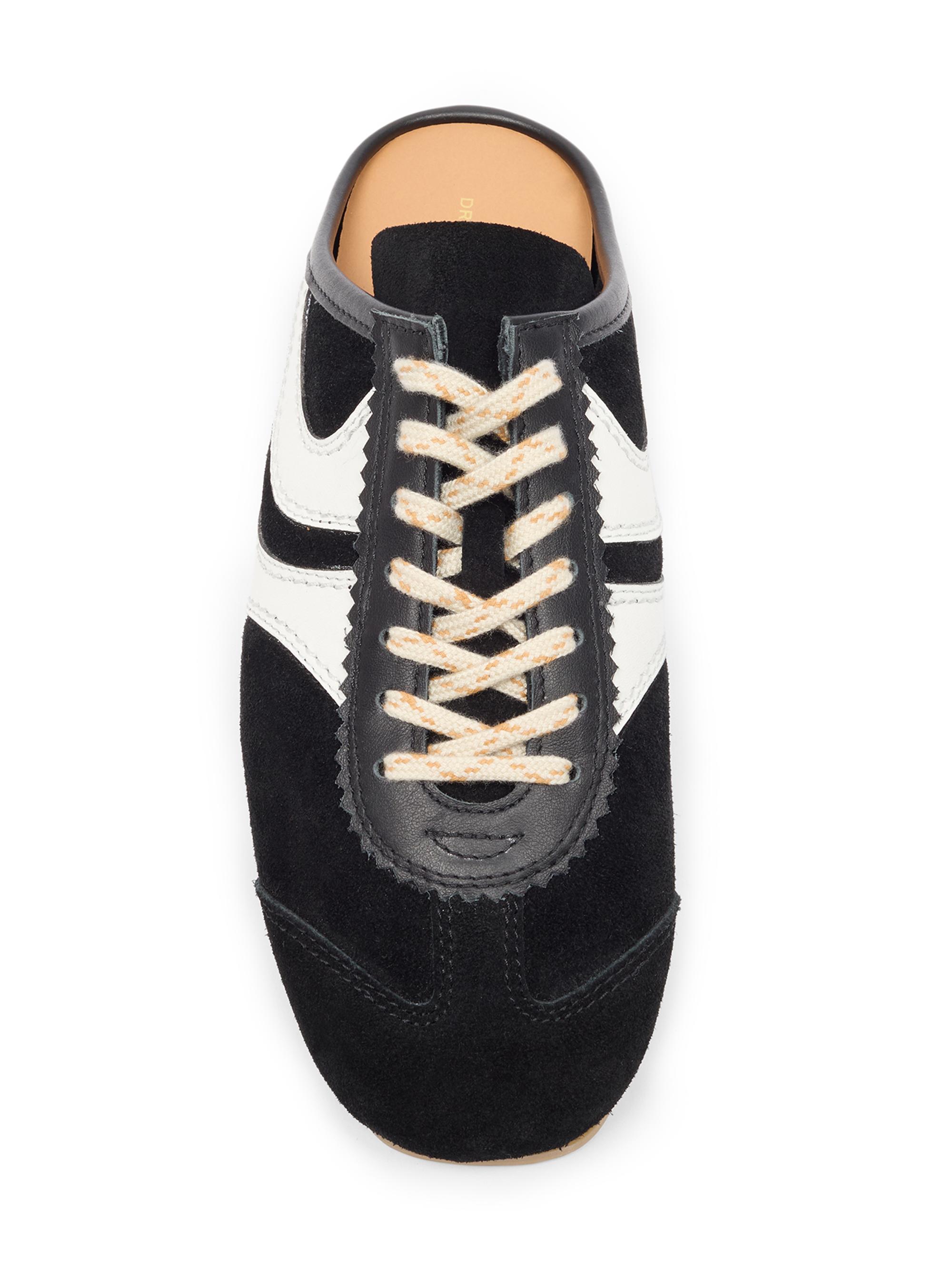 Dries Van Noten Women's Suede & Leather Sneaker Mules - Black White | Thumbnail 4