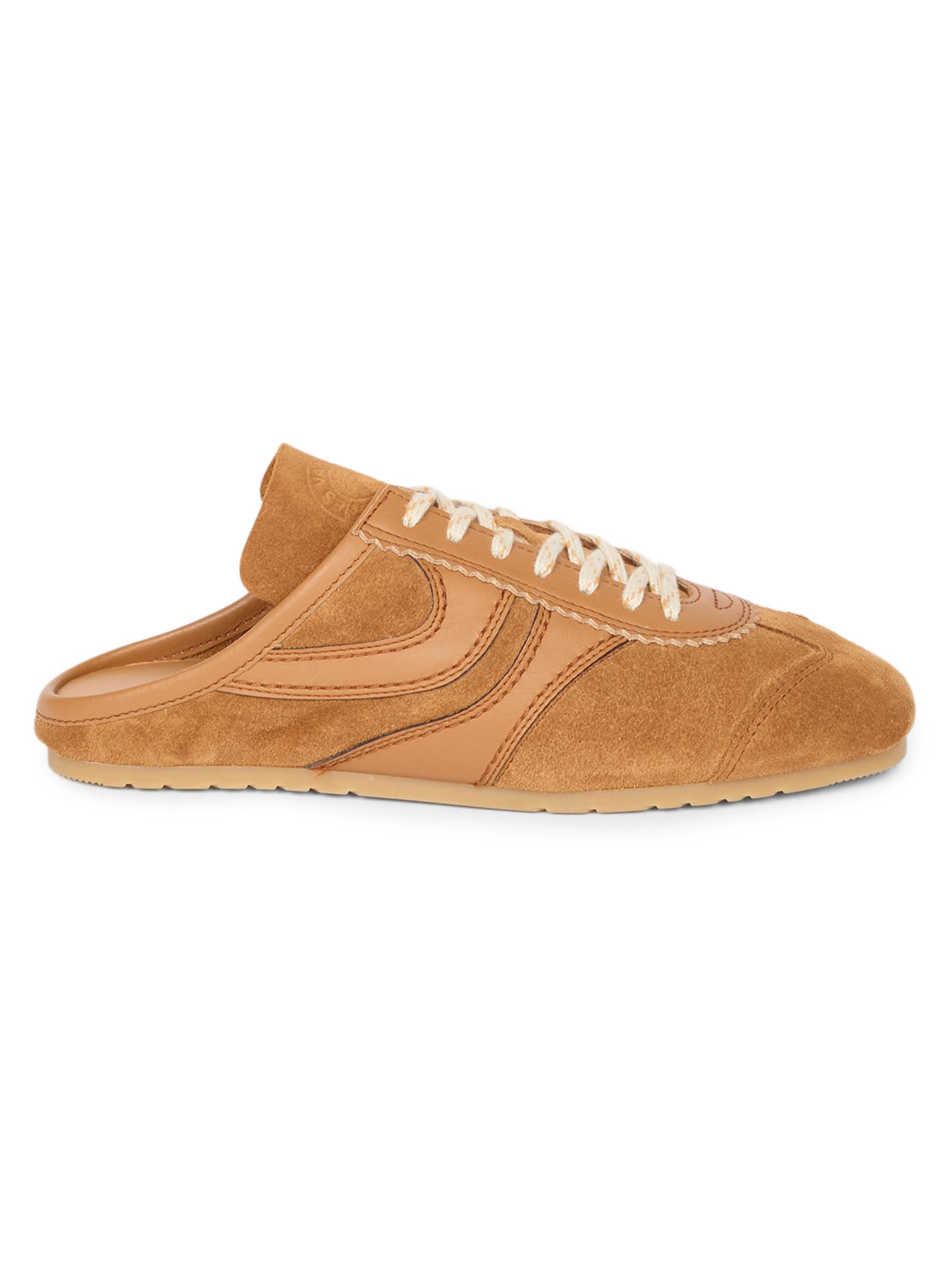 Dries Van Noten Women's Suede & Leather Sneaker Mules - Tan