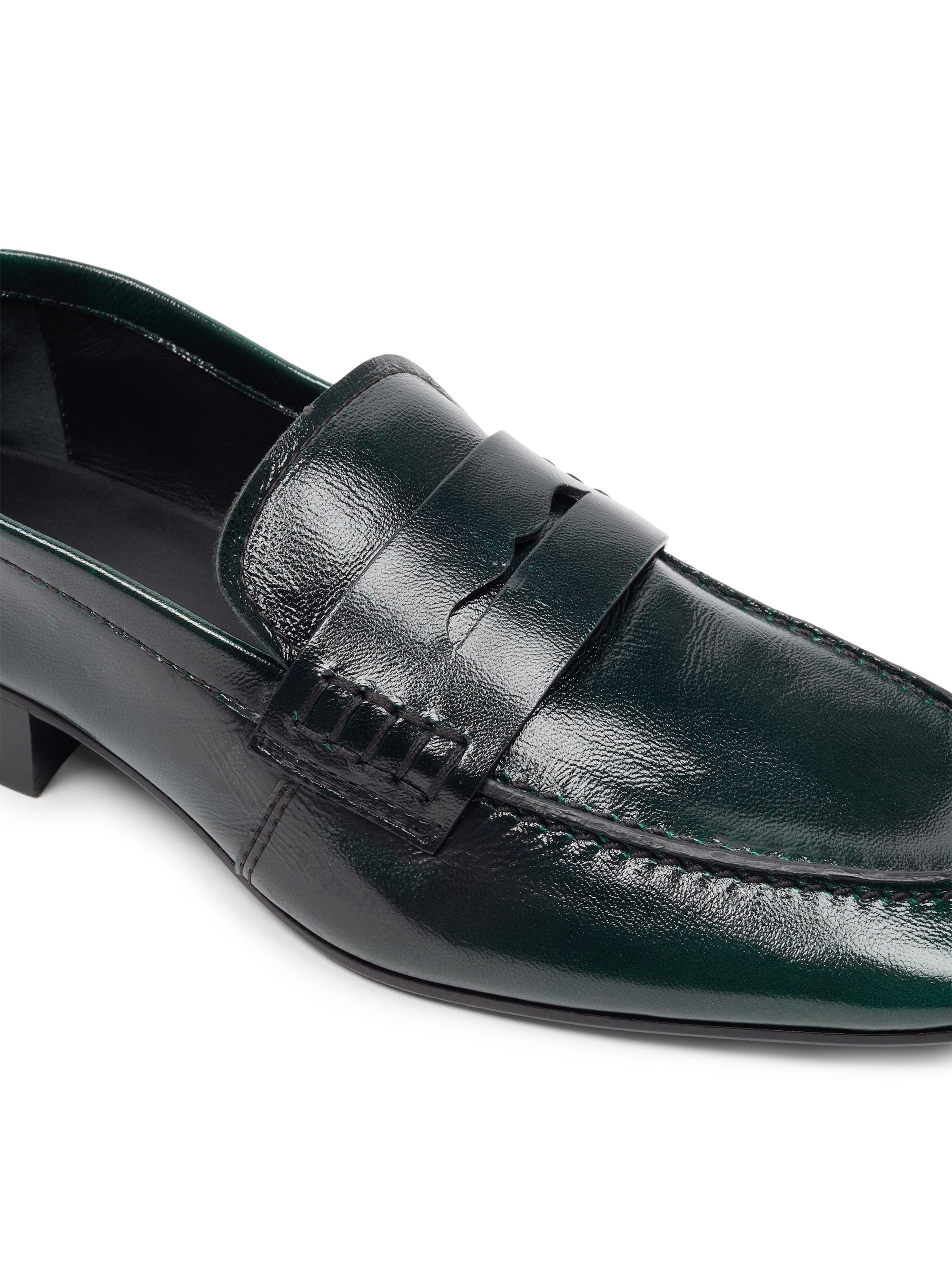 Dries Van Noten Women's Leather Penny Loafers - Emerald | Thumbnail 7