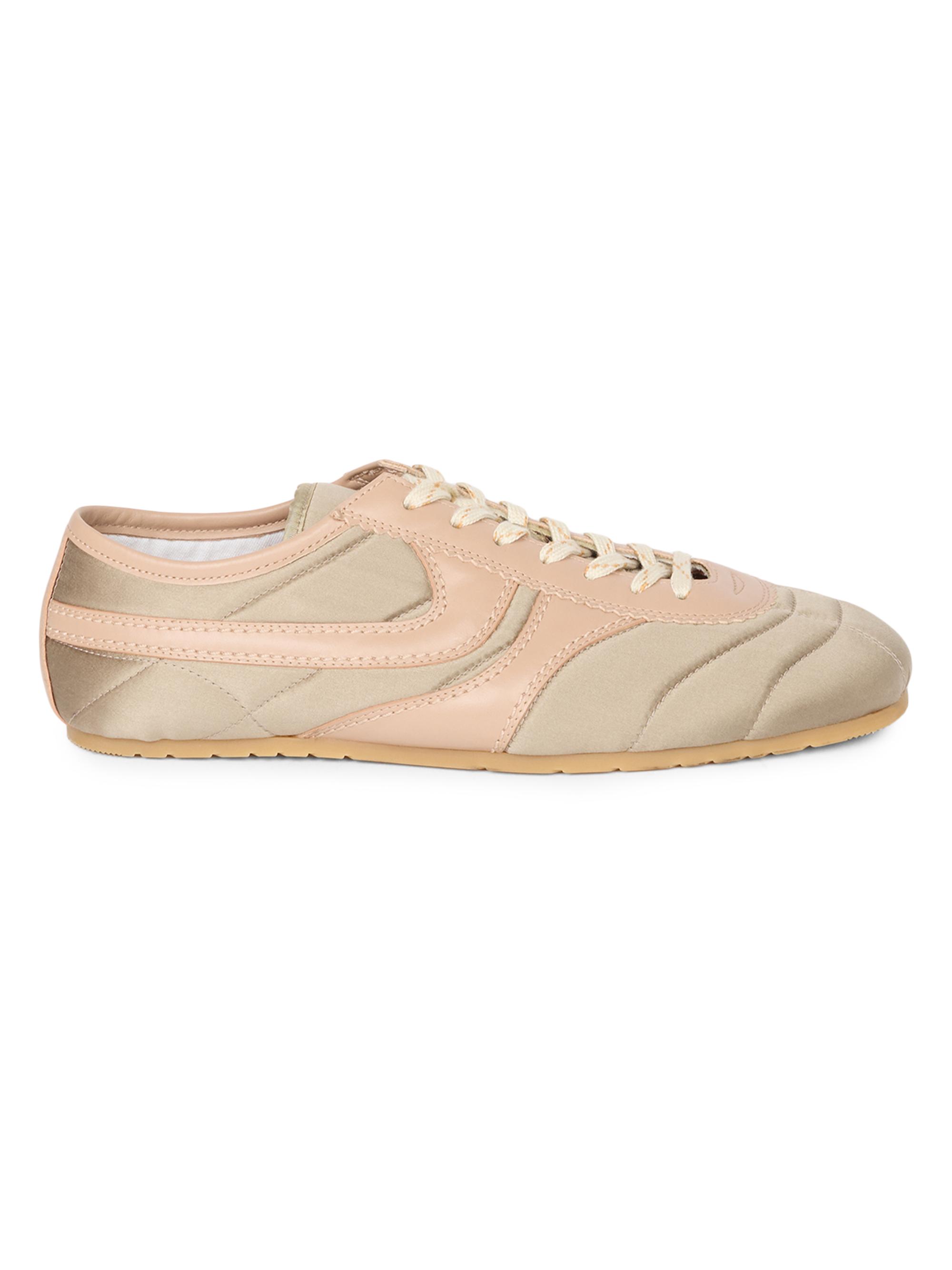 Dries Van Noten Women's Quilted Satin Low-Top Sneakers - Grey