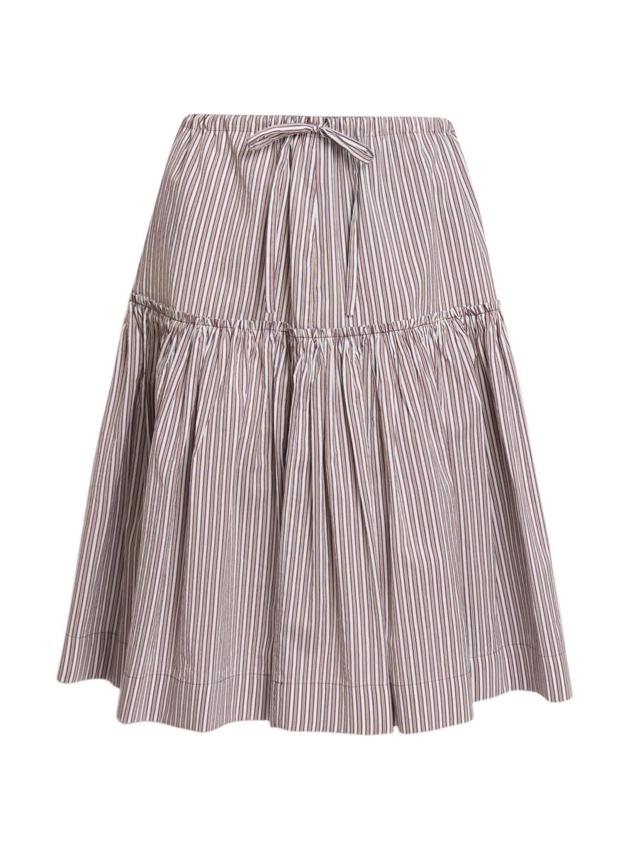 Dries Van Noten Sannia Striped Cotton-Silk Knee-Length Skirt