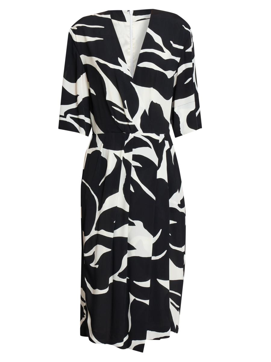 Dries Van Noten Daronga Hawaiian Flower Crepe Draped Dress | Saks