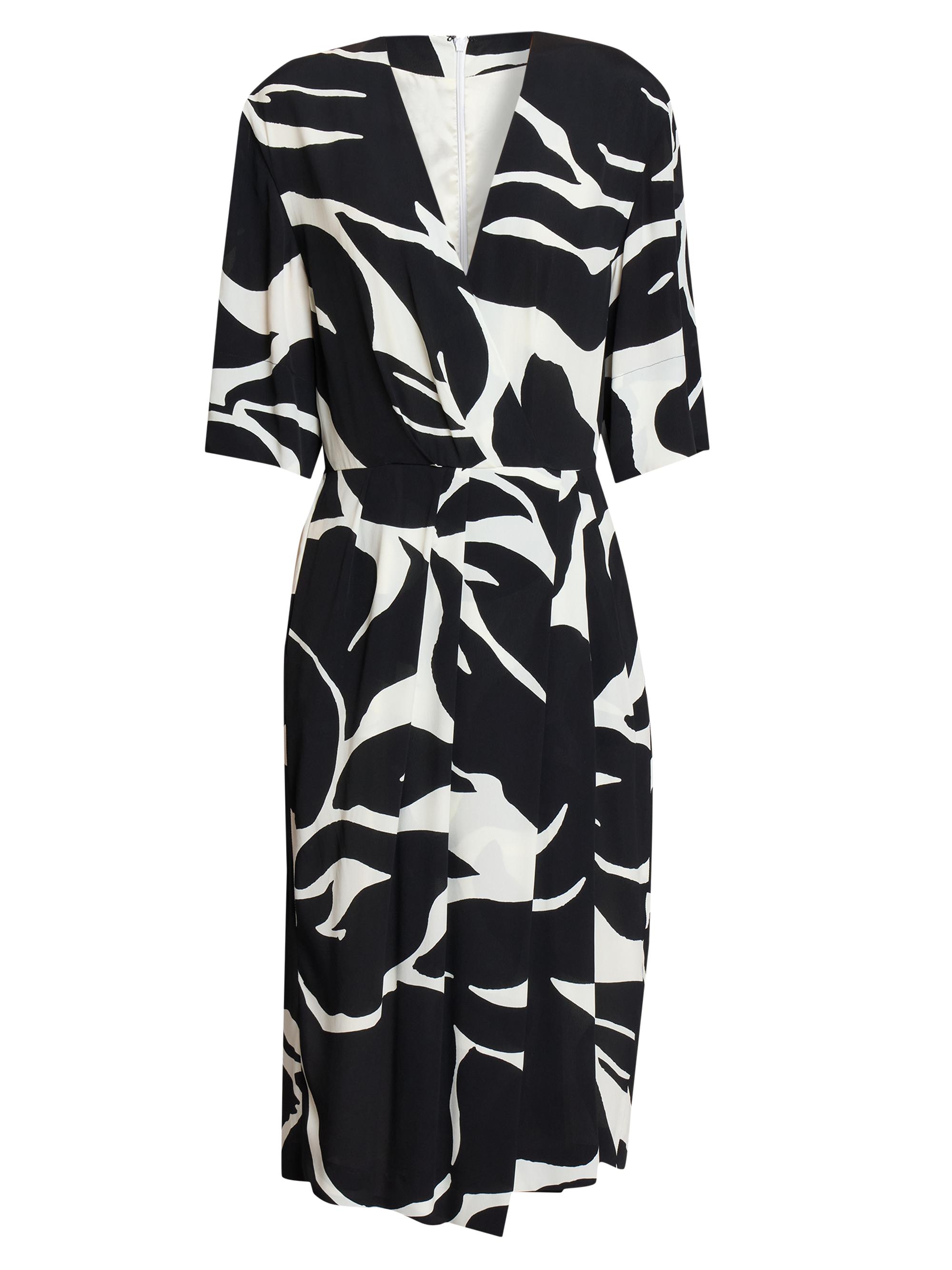Dries Van Noten Women's Daronga Hawaiian Flower Crepe Draped Dress - Black