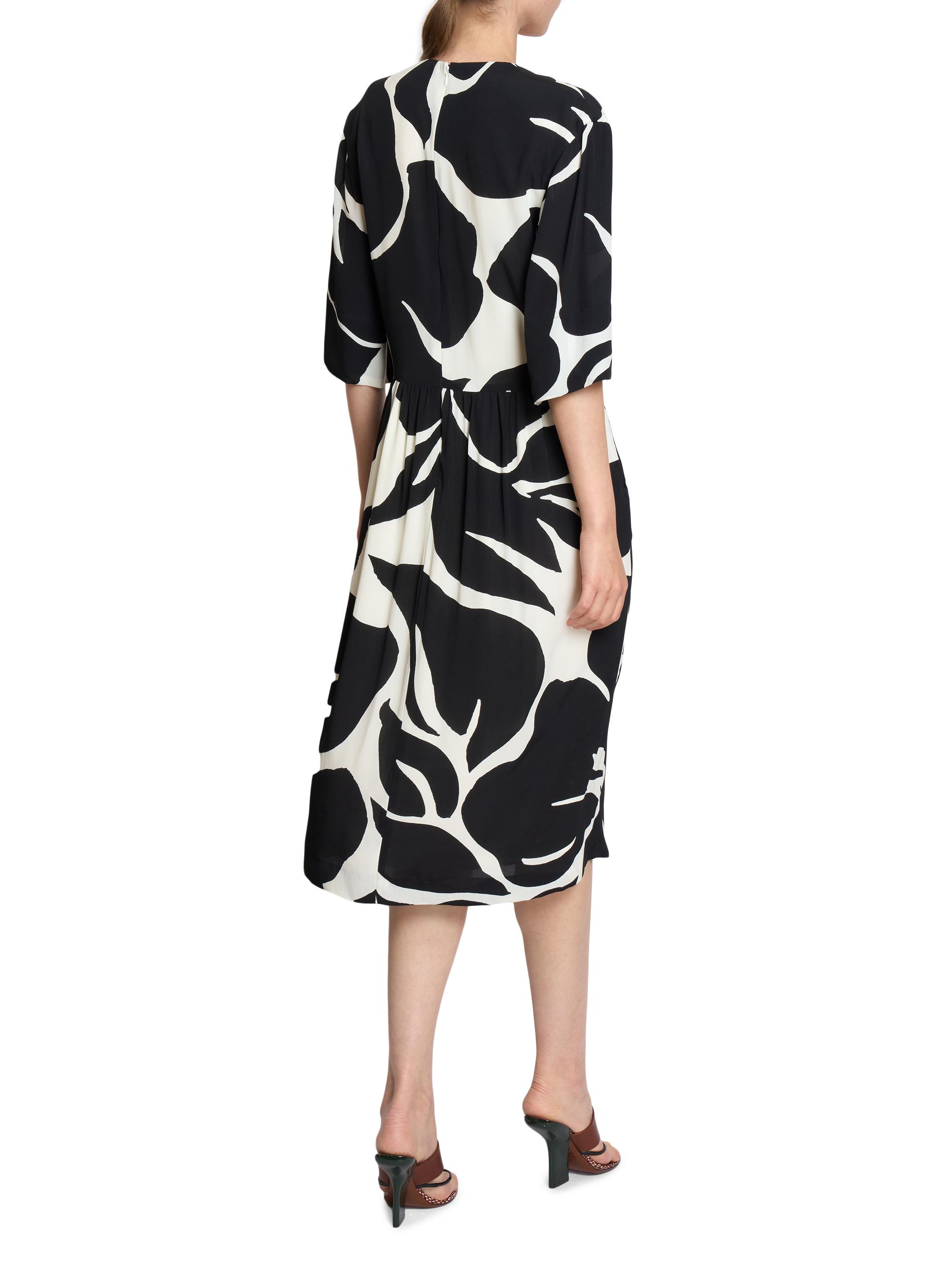 Dries Van Noten Daronga Hawaiian Flower Crepe Draped Dress | Saks