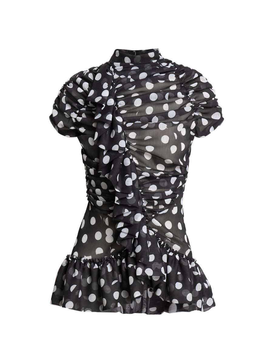 Dries Van Noten Chuchu Polka Dot Ruffle Shirt | Saks Fifth Avenue