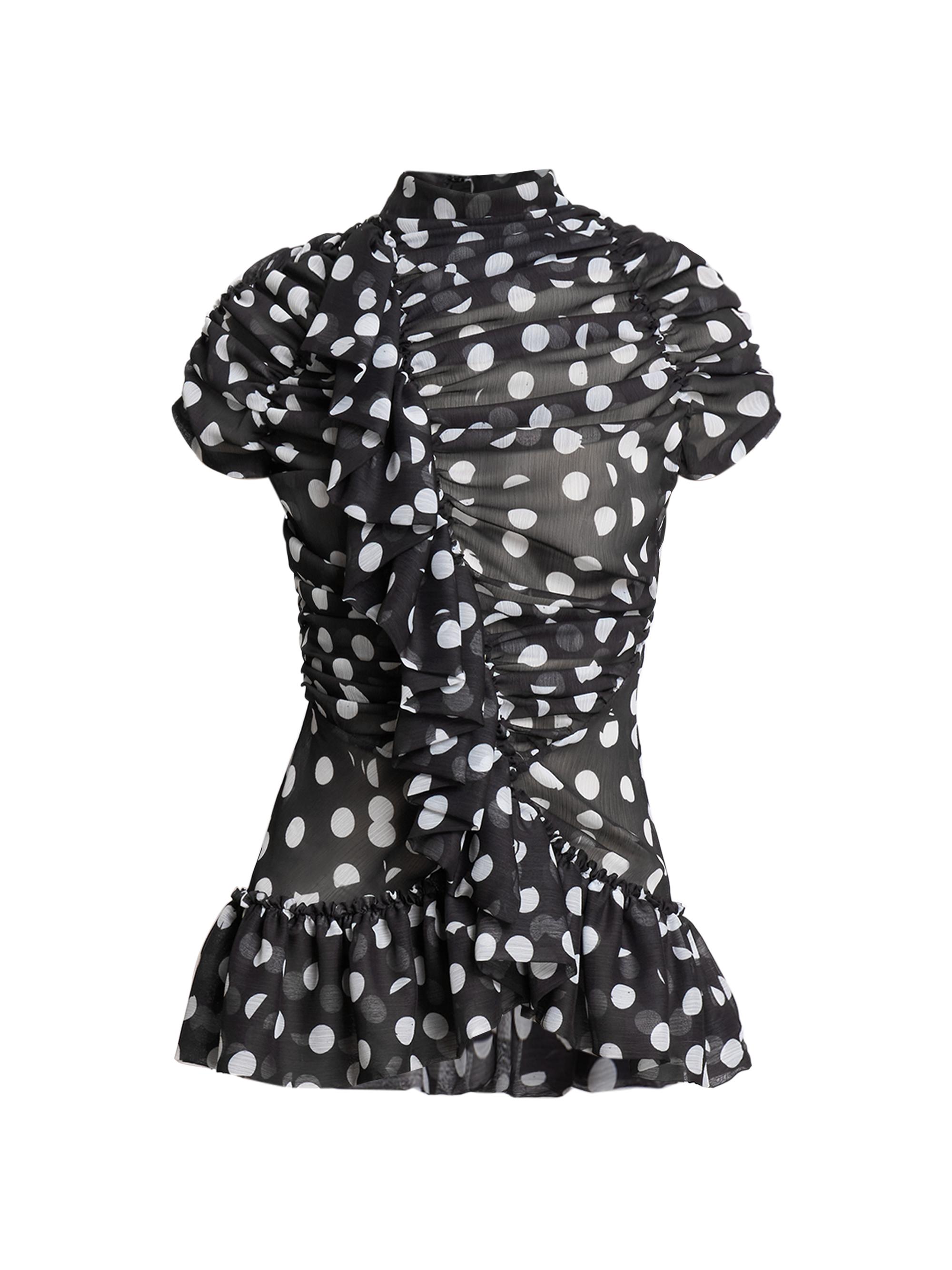 Dries Van Noten Chuchu Polka Dot Ruffle Shirt | Saks Fifth Avenue