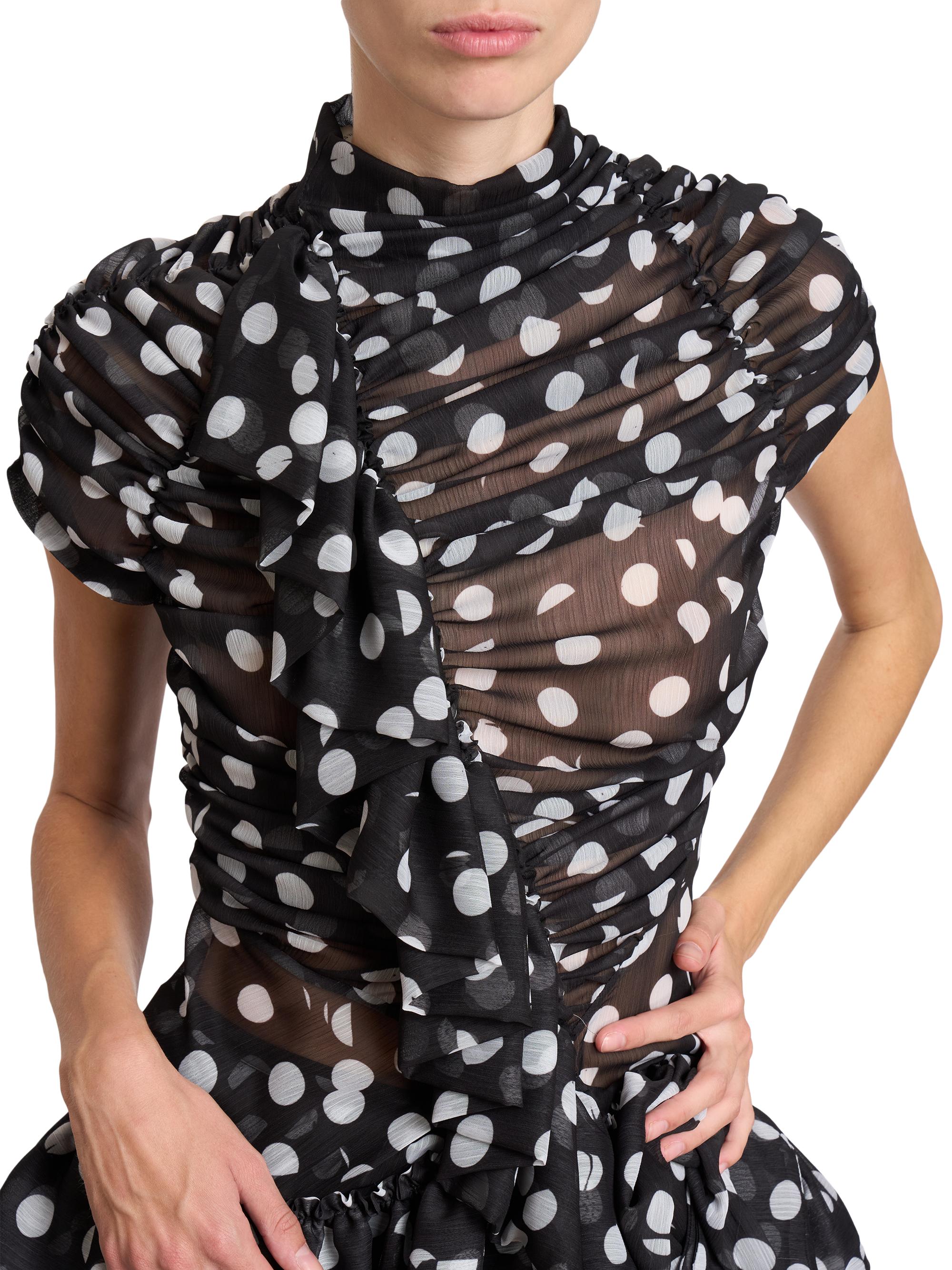 DRIES VAN NOTEN ブロックチェック シースルー トップス DRIES VAN NOTEN - DRIES VAN NOTEN ブロックチェック シースルー
