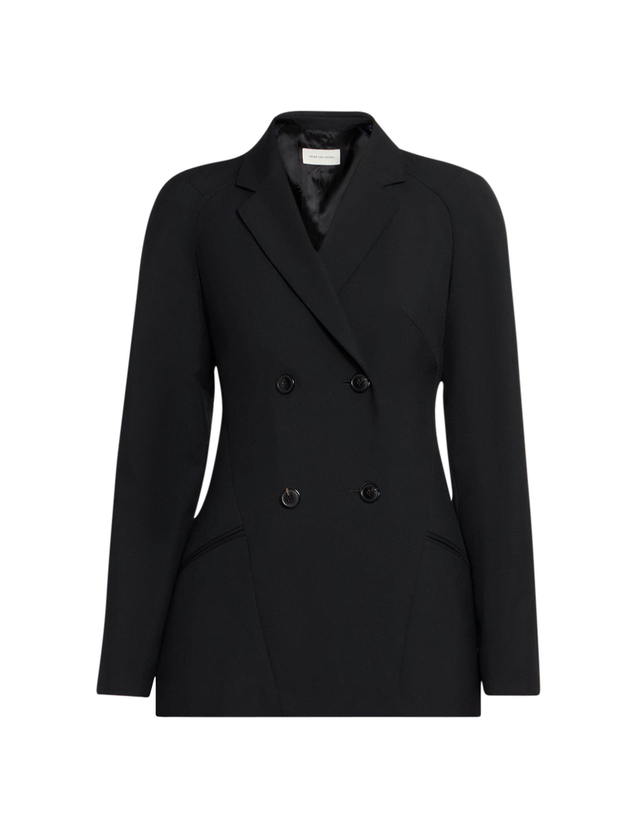 Dries Van Noten Women's Bonna Wool-Mohair Double-Breasted Jacket - Black