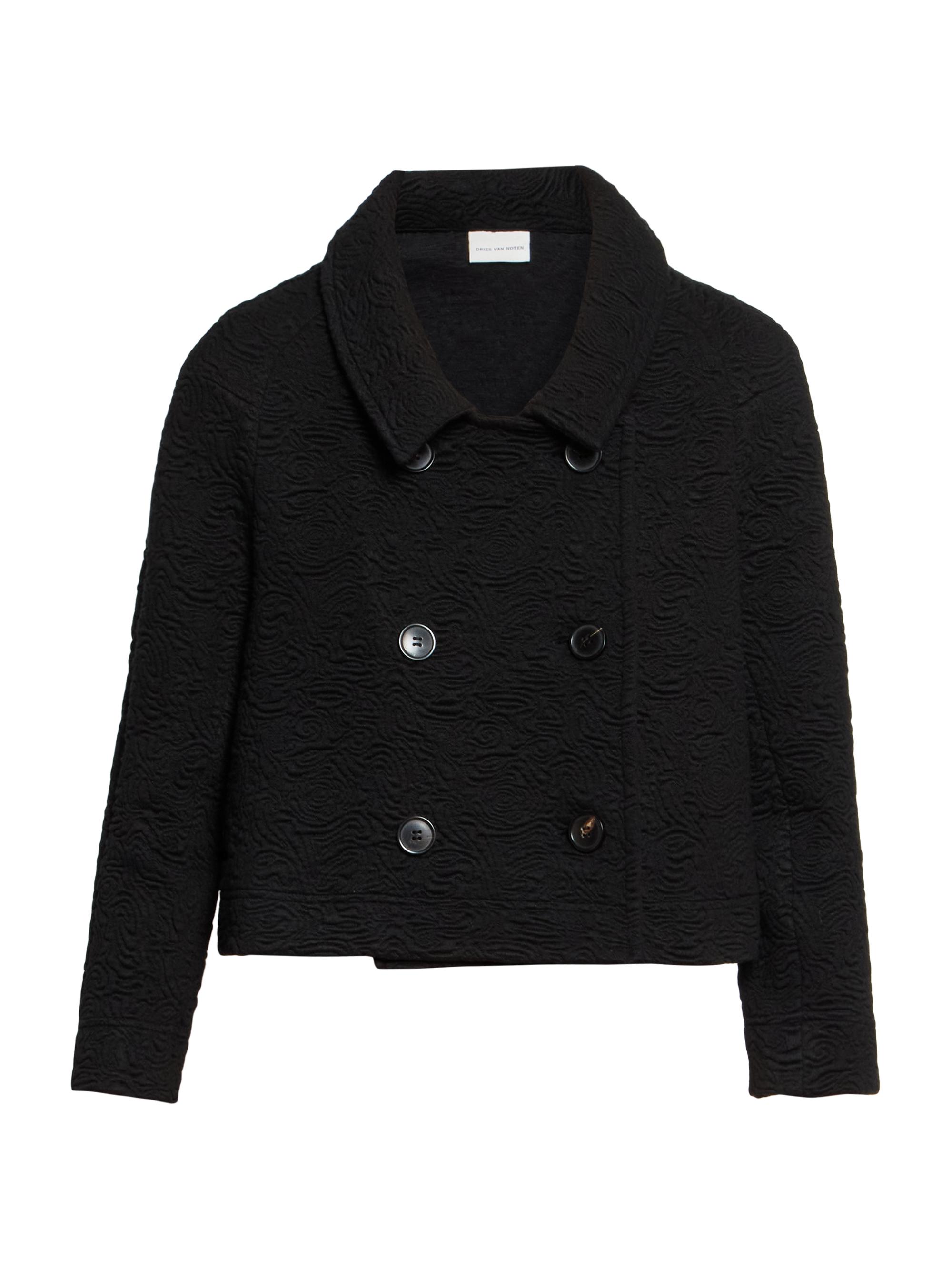 Dries Van Noten Women's Huvia Matelassé A-line Crop Jacket - Black