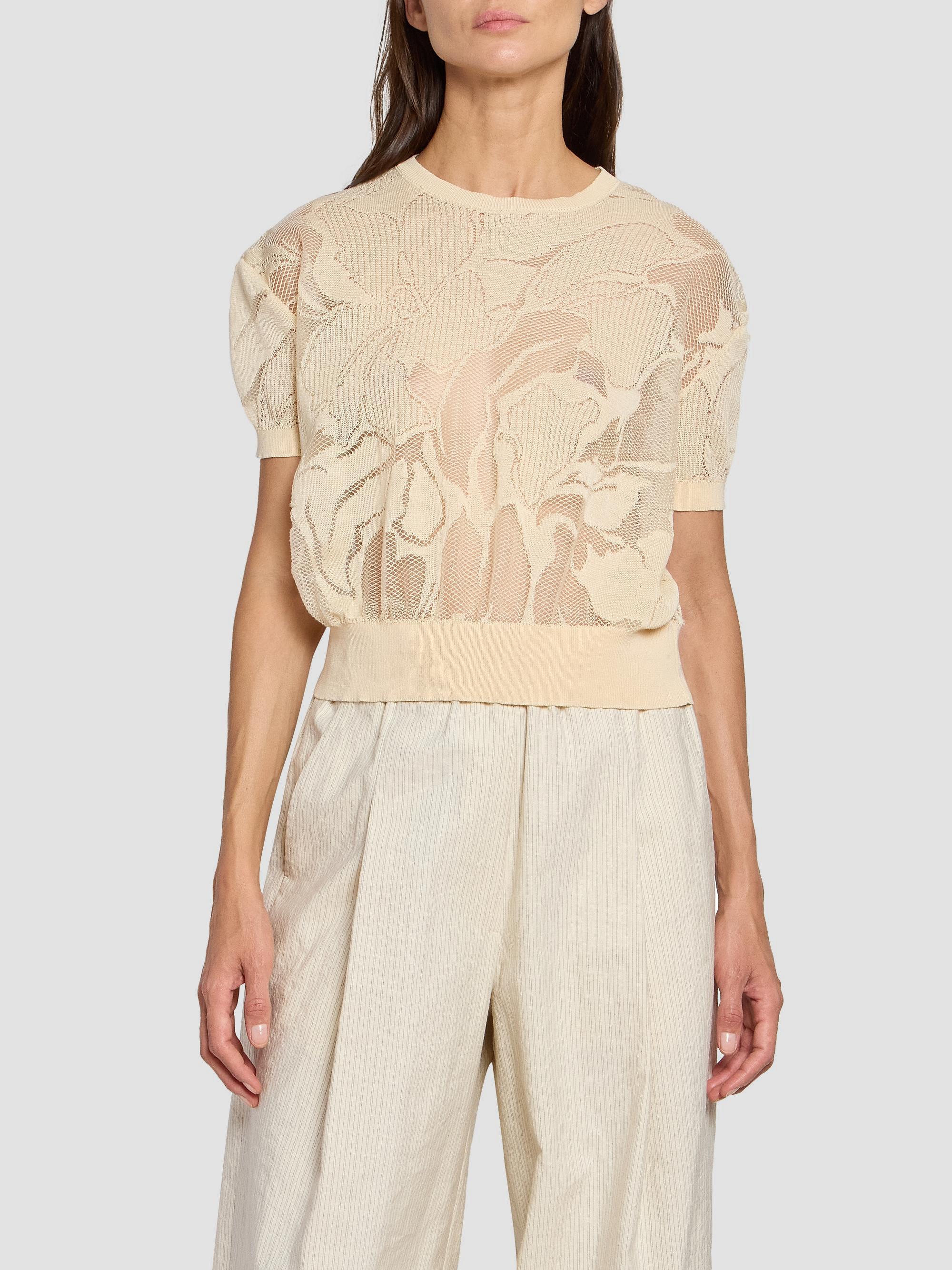 DRIES VAN NOTEN 20SS 花柄　刺繍ニット　半袖 Dries Van Noten Towel Floral Lace Short-Sleeve Sweater | Saks