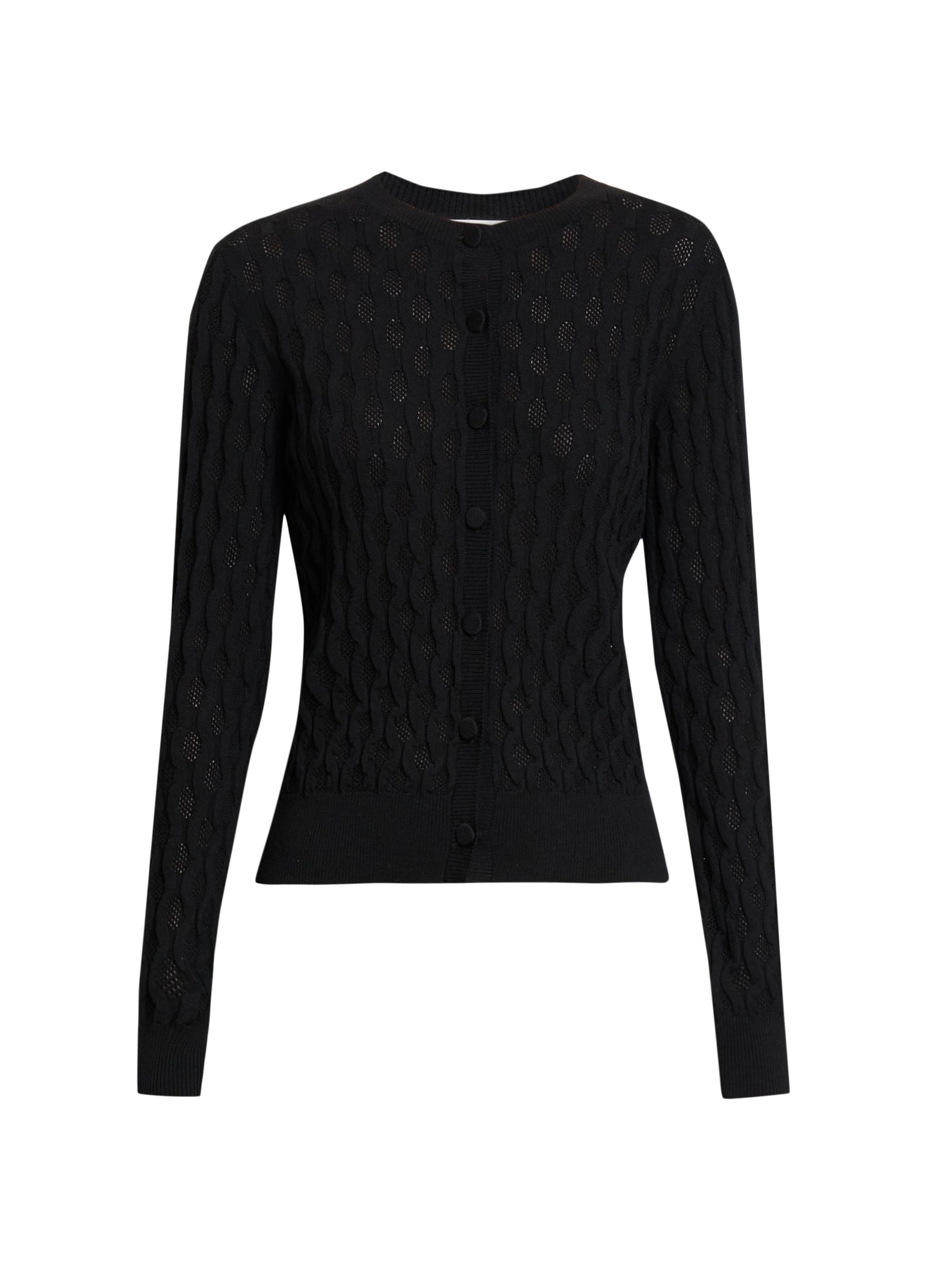 Dries Van Noten Women's Merino Wool Lace Cardigan - Black | Thumbnail 7