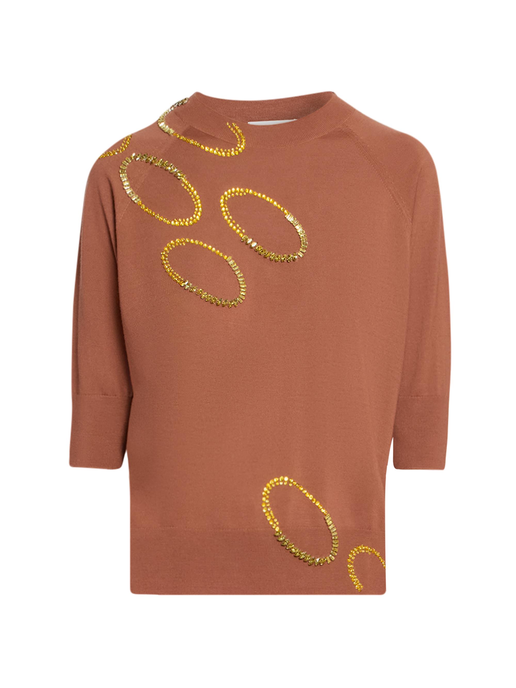 Dries Van Noten Tuan Embellished Wool Short-Sleeve Sweater | Saks