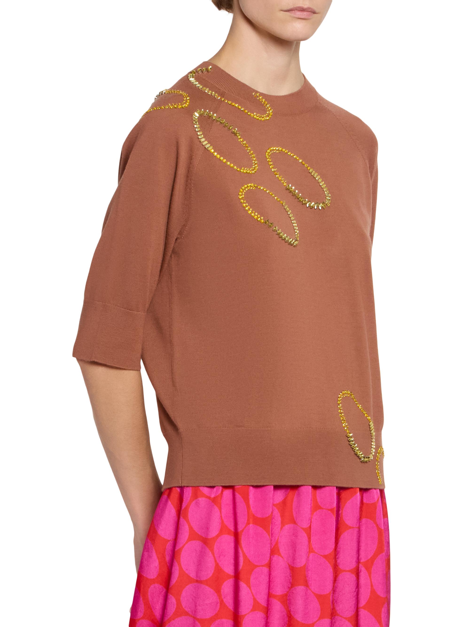 Dries Van Noten Tuan Embellished Wool Short-Sleeve Sweater | Saks