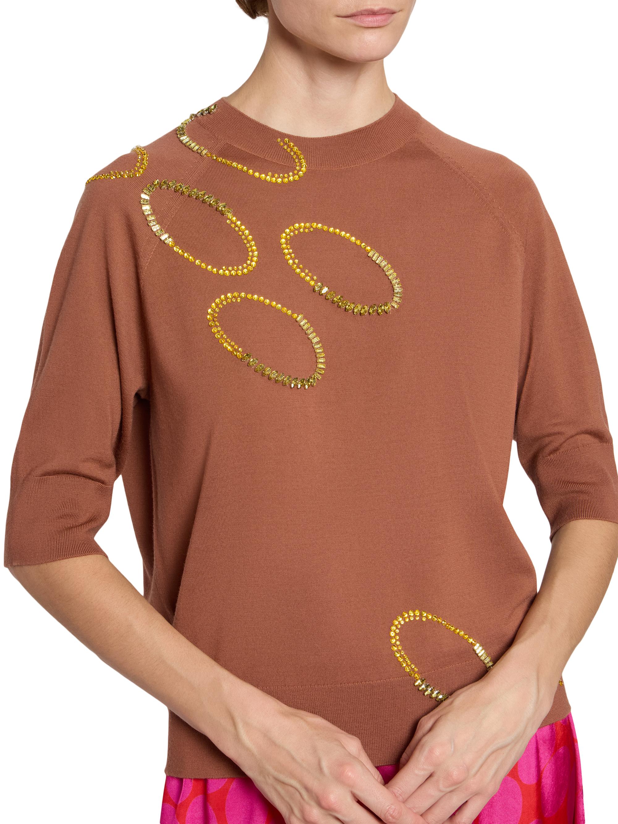 Dries Van Noten Tuan Embellished Wool Short-Sleeve Sweater | Saks