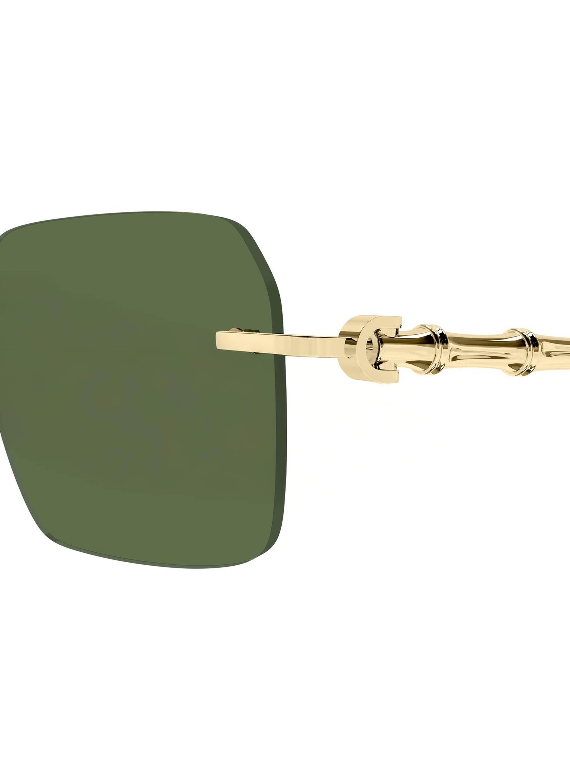グッチ　GUCCI サンダル　サイズ6 カーキ Gucci Bamboo Metal 56MM Square Sunglasses | Saks Fifth Avenue