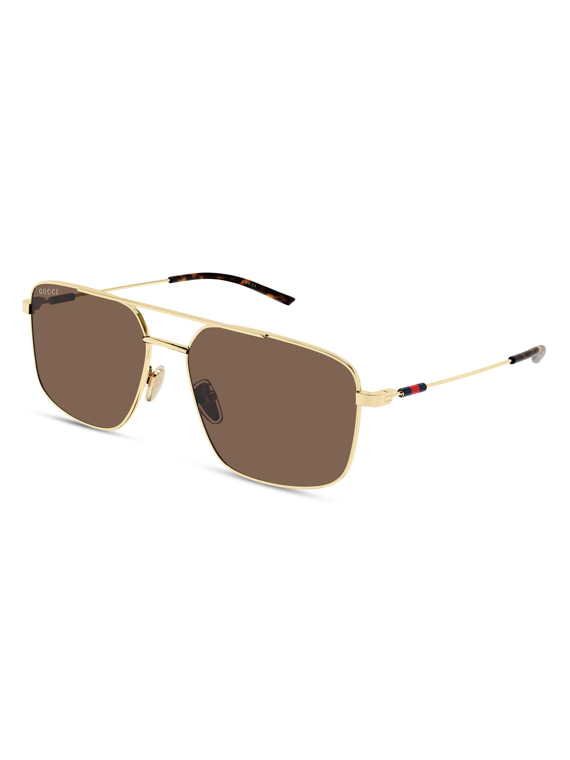 Gucci Men's Light Details 59MM Square Sunglasses - Gold Brown