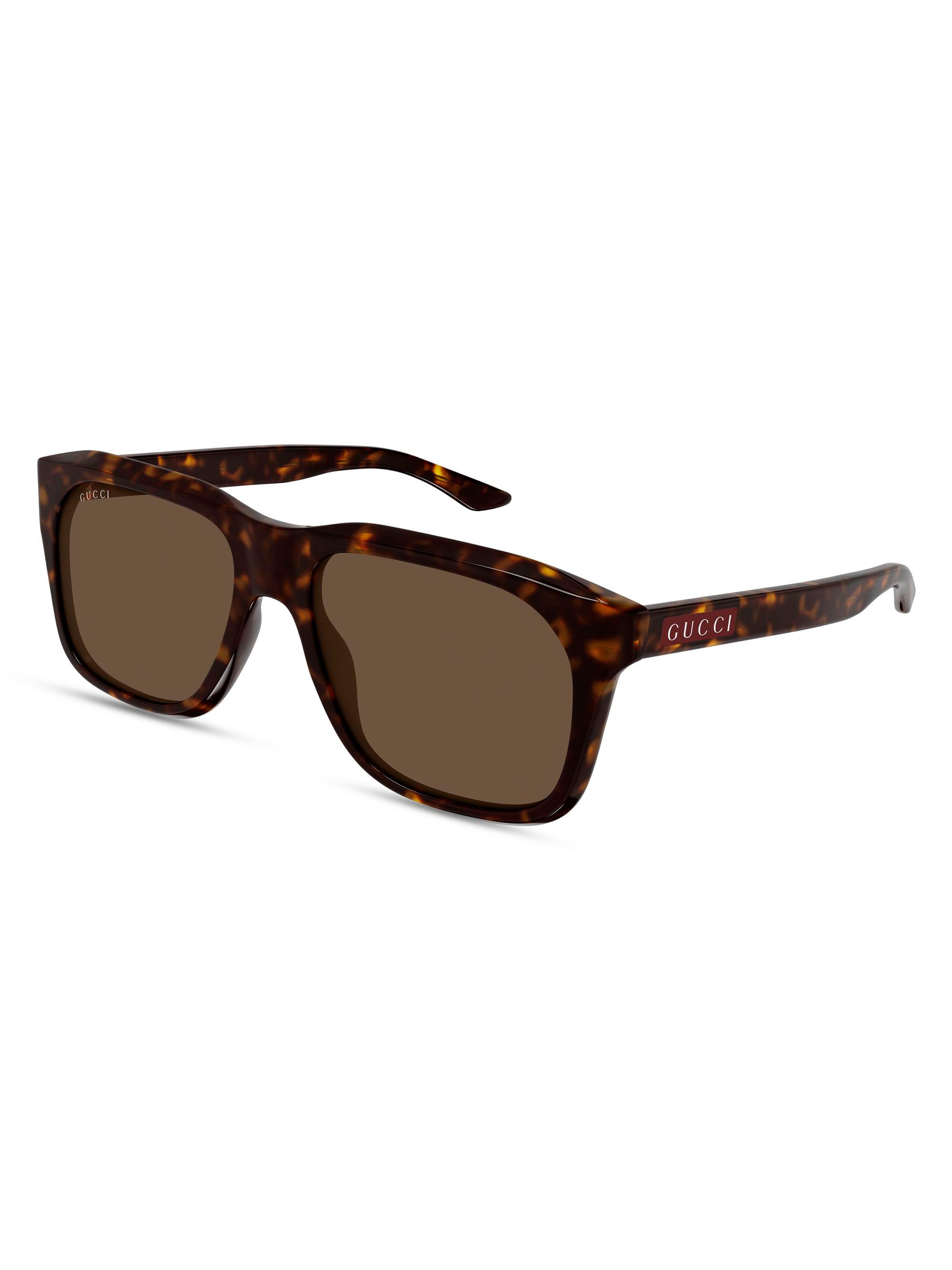 Gucci Men's  Flag 55MM Square Sunglasses - Brown
