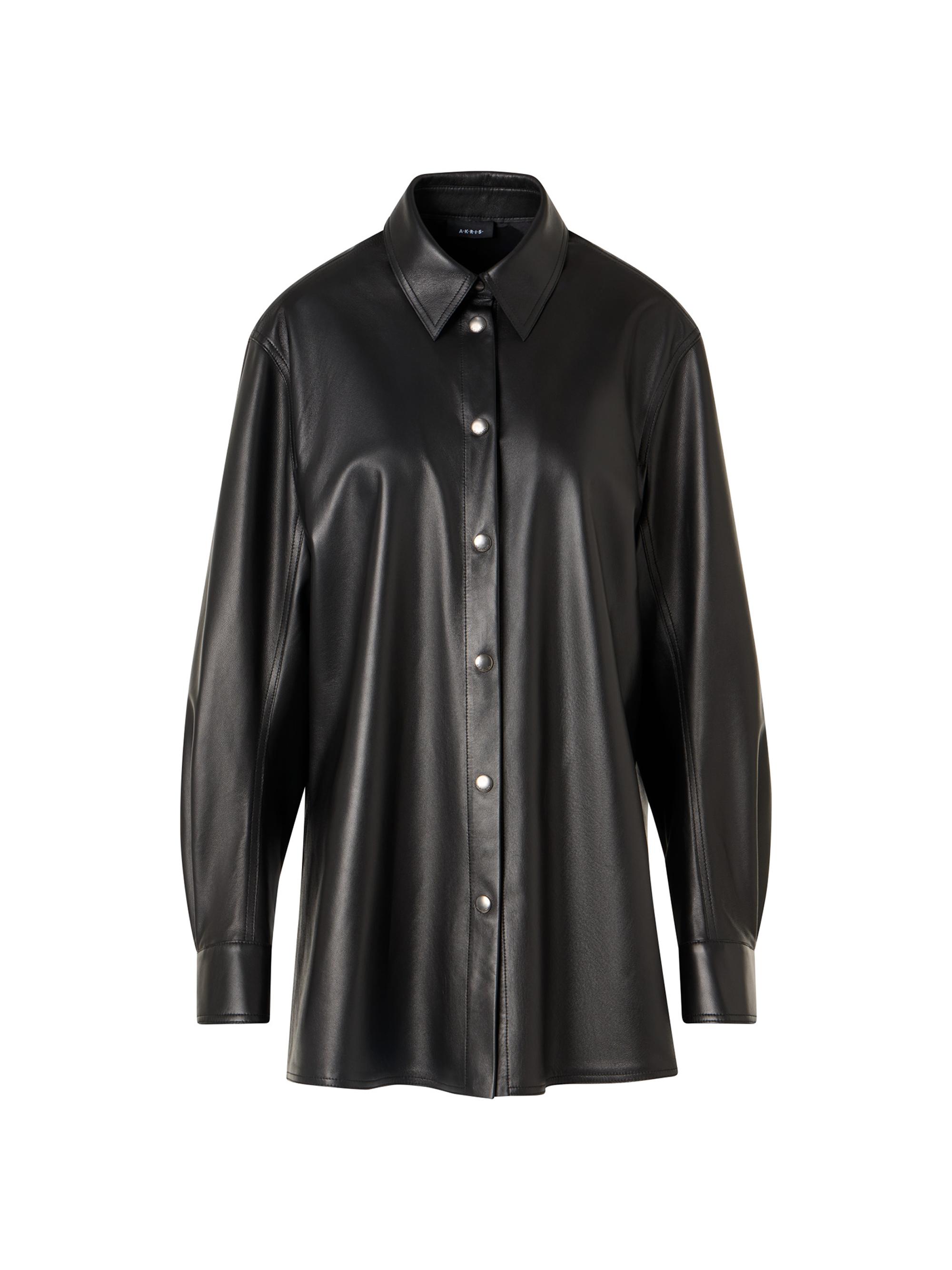 Akris Women's Oversized Leather Shirt - Black