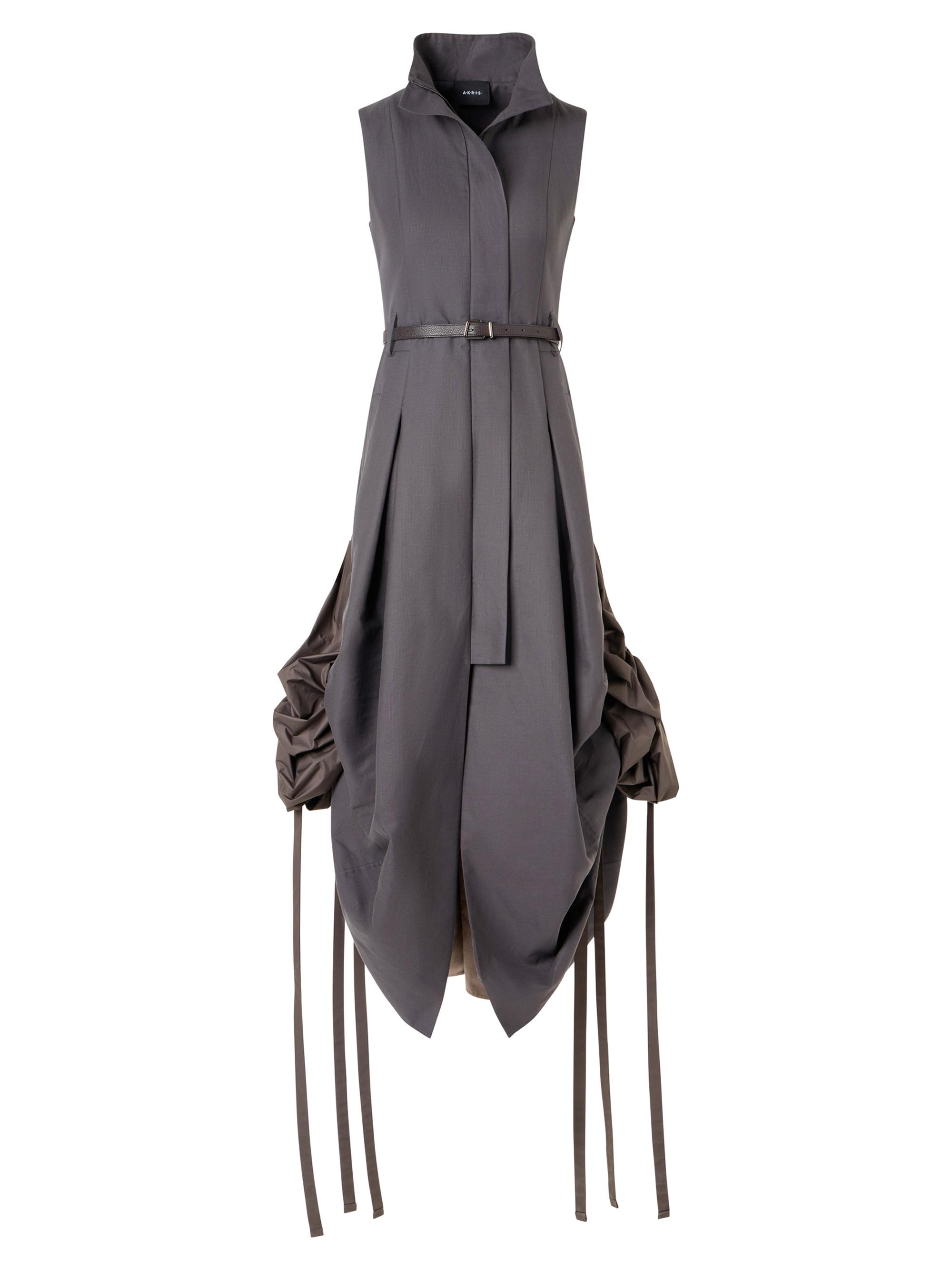 Akris Women's Suiting Gathered-Side Trench Midi-Dress - Taupe