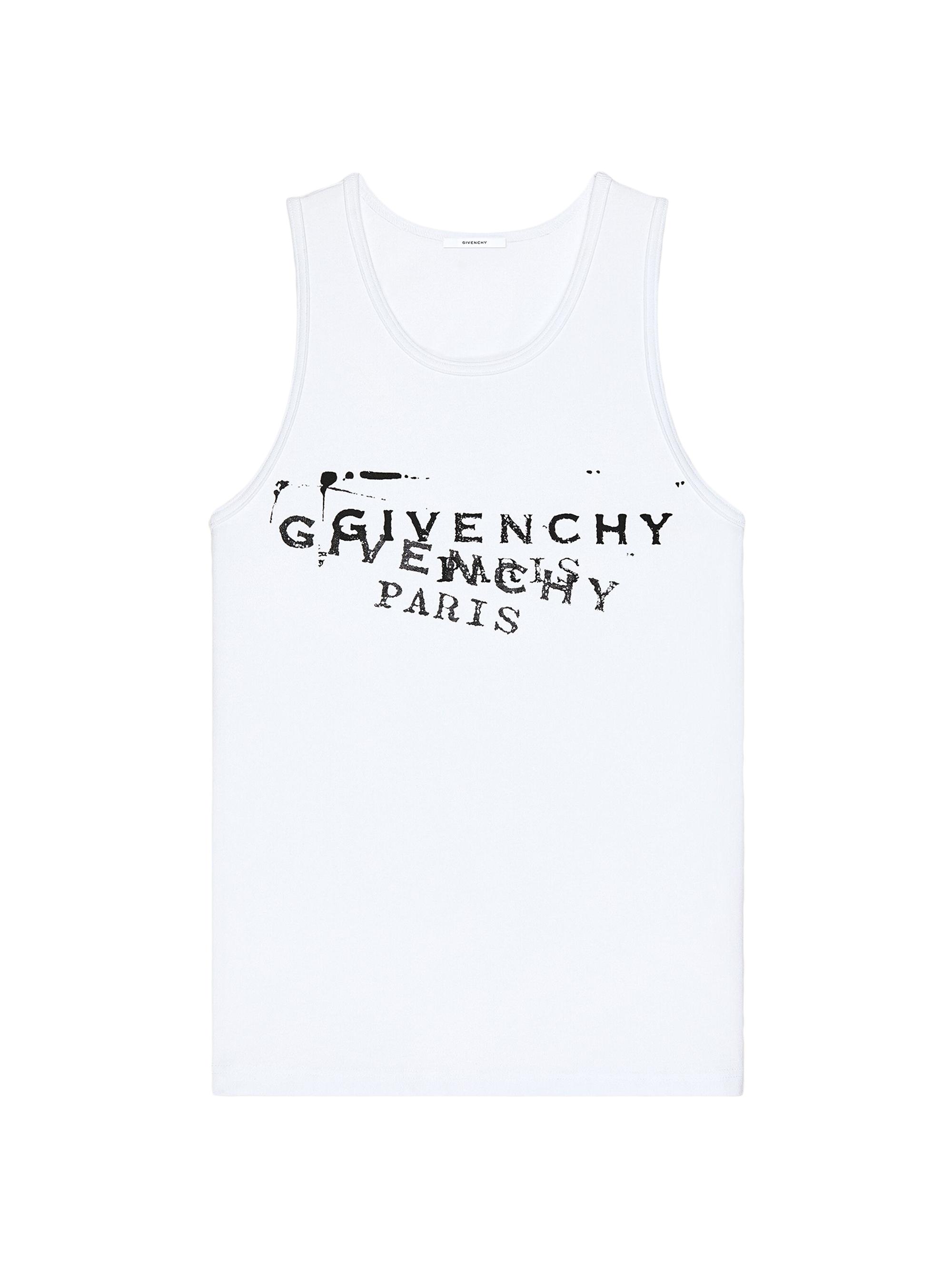 Givenchy Men's Tank Top in Cotton with Stamp Print - White