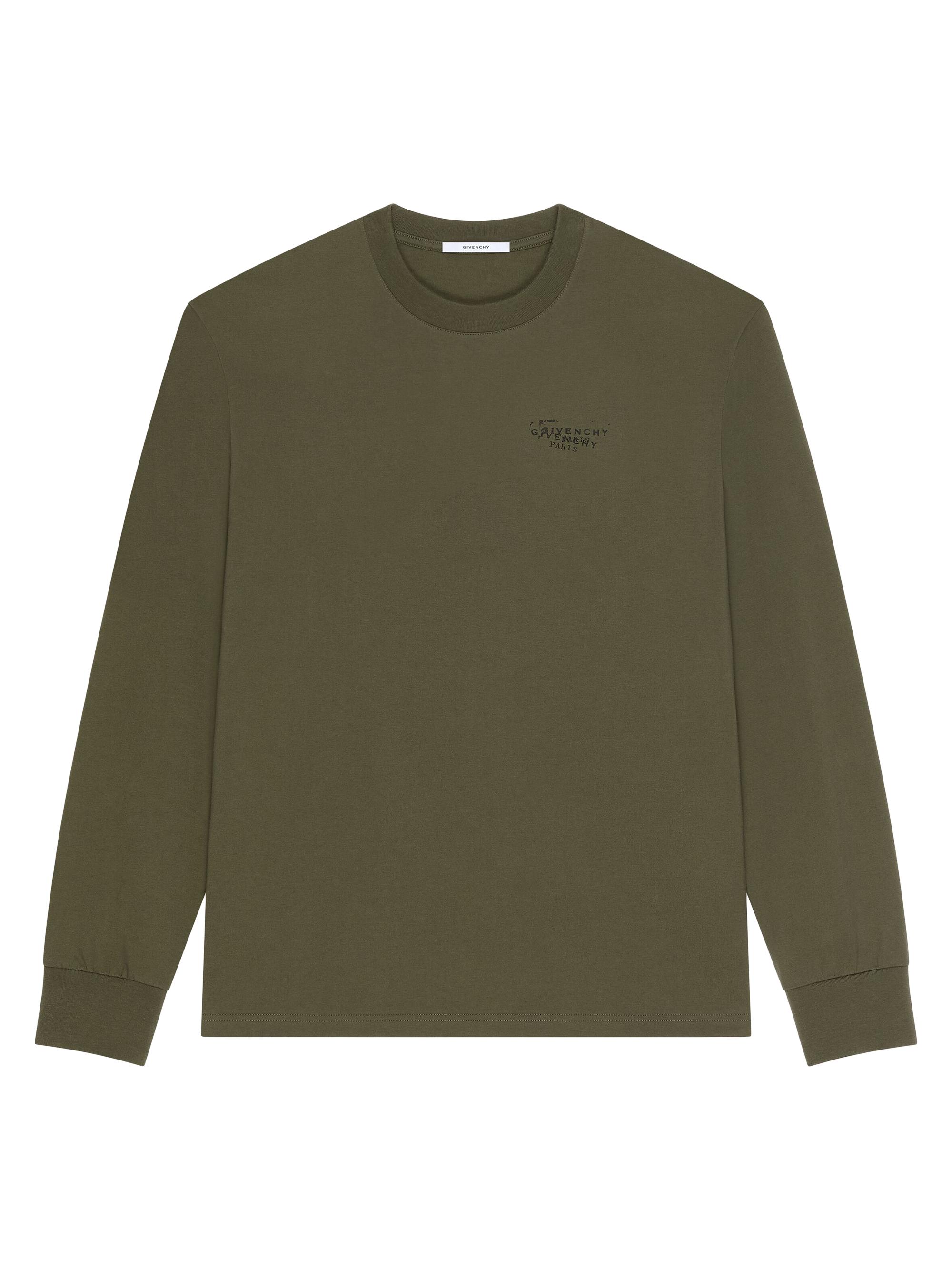 Givenchy Men's T-Shirt in Cotton with Stamp Print - Khaki