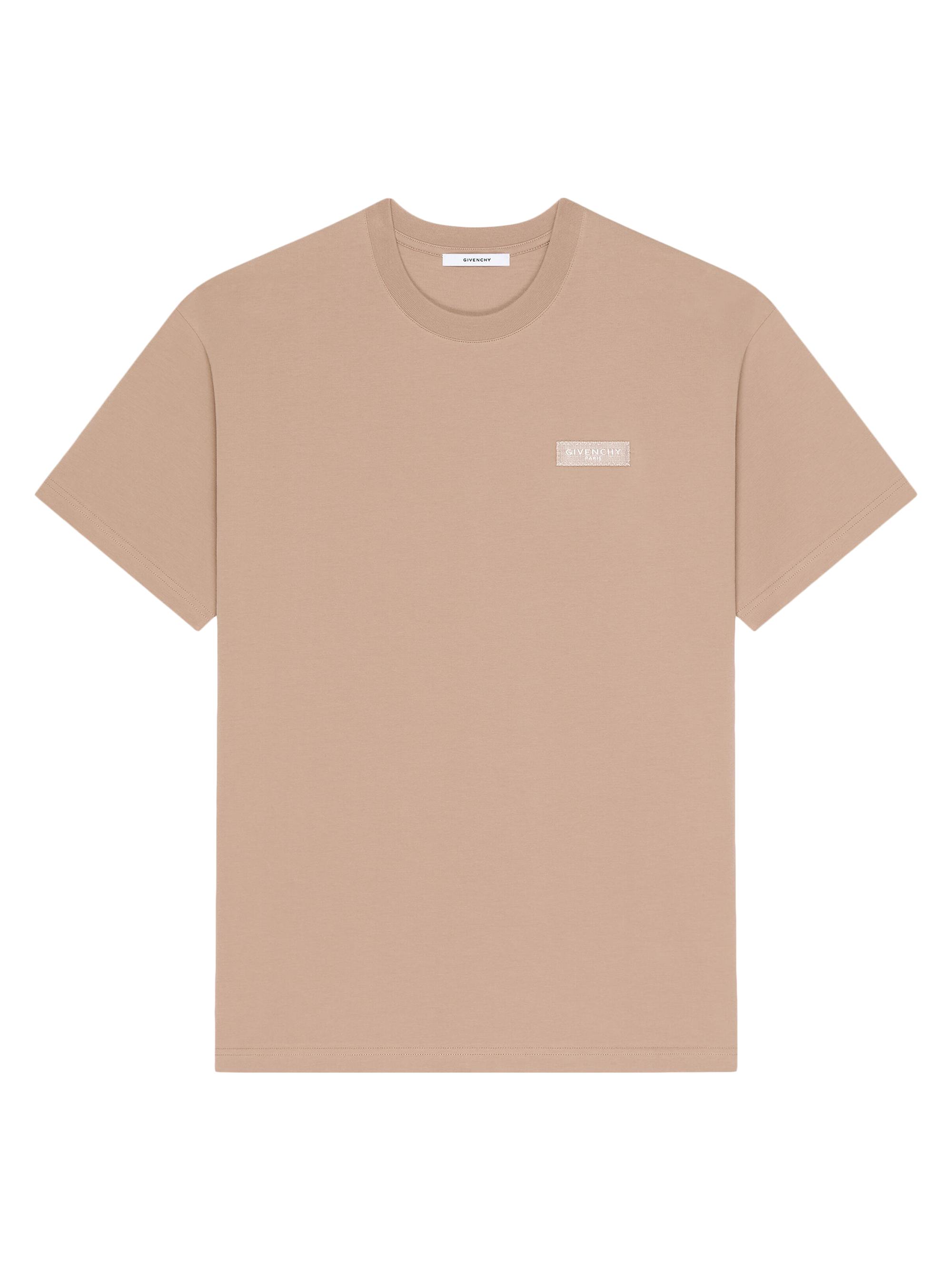 Givenchy Men's T-Shirt in Cotton with Paris Gros Grain - Beige