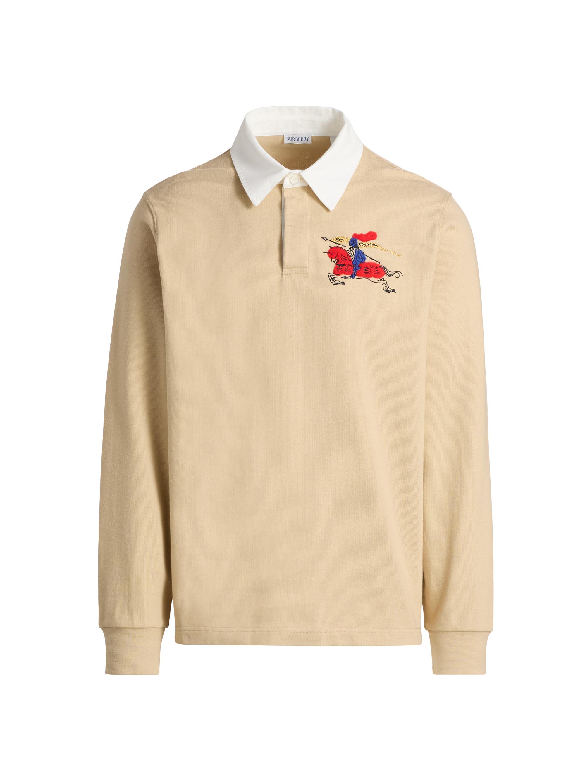 Burberry Men's EKD Cotton Rugby Jersey Shirt - Limestone Beige