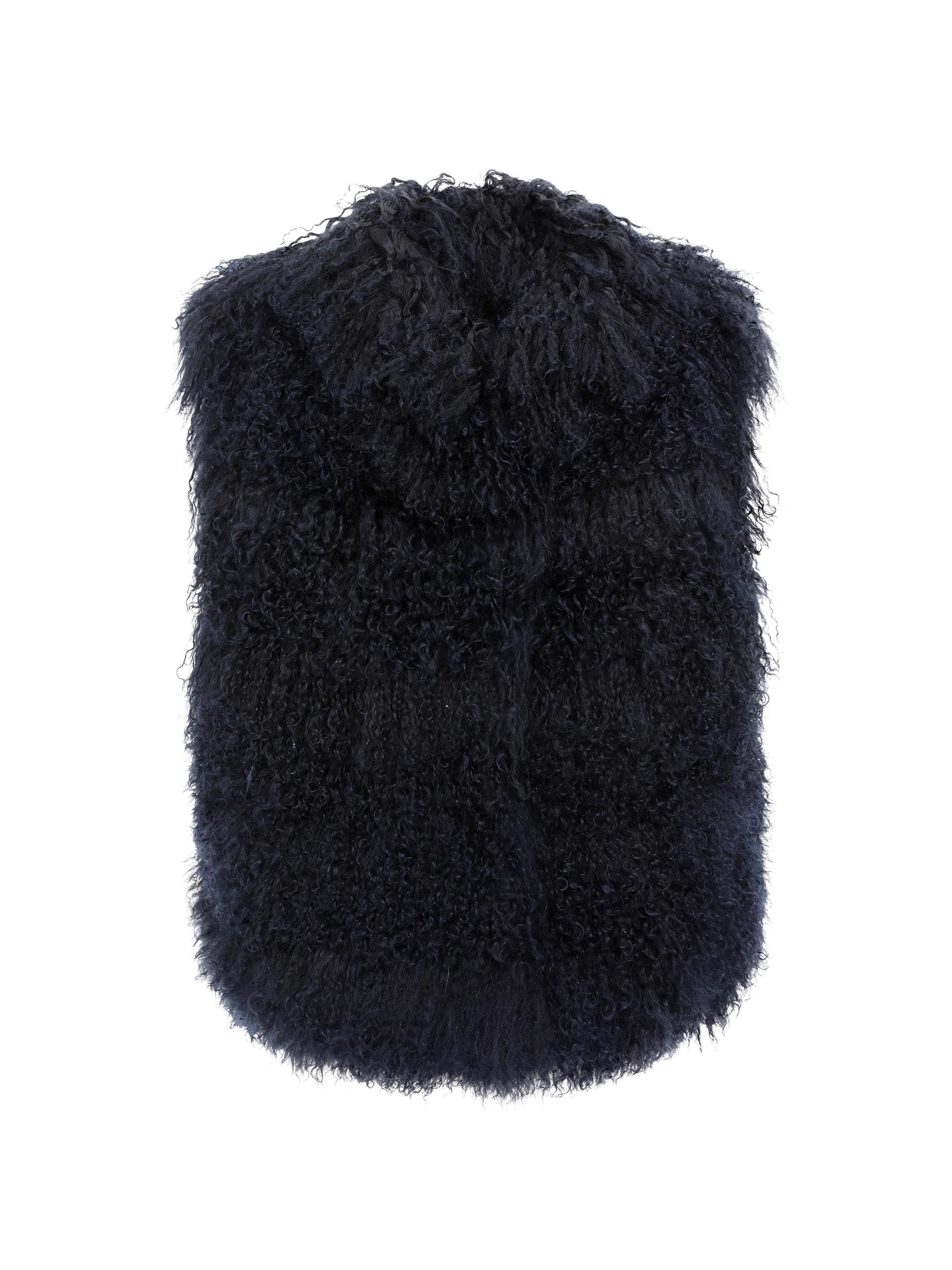 Gorski Women's Select Mongolian Lamb Vest - Navy