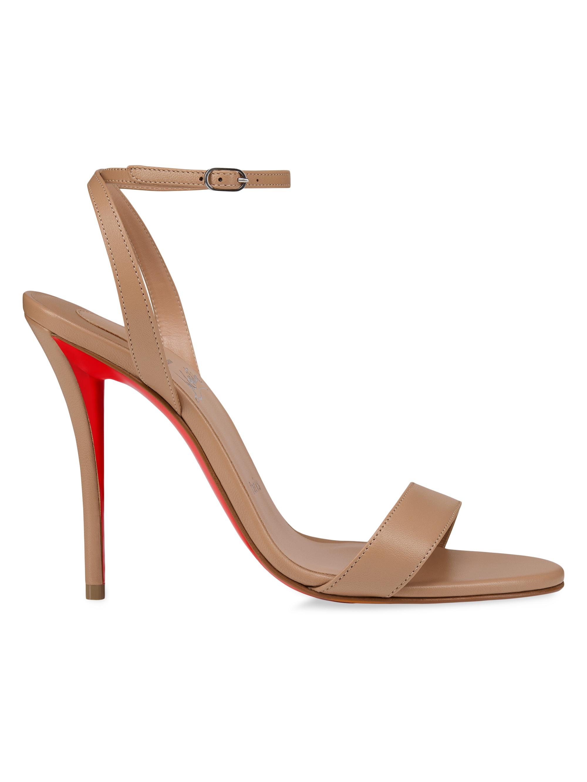 Christian Louboutin Women's Miss Z 100MM Leather Sandals - Tan