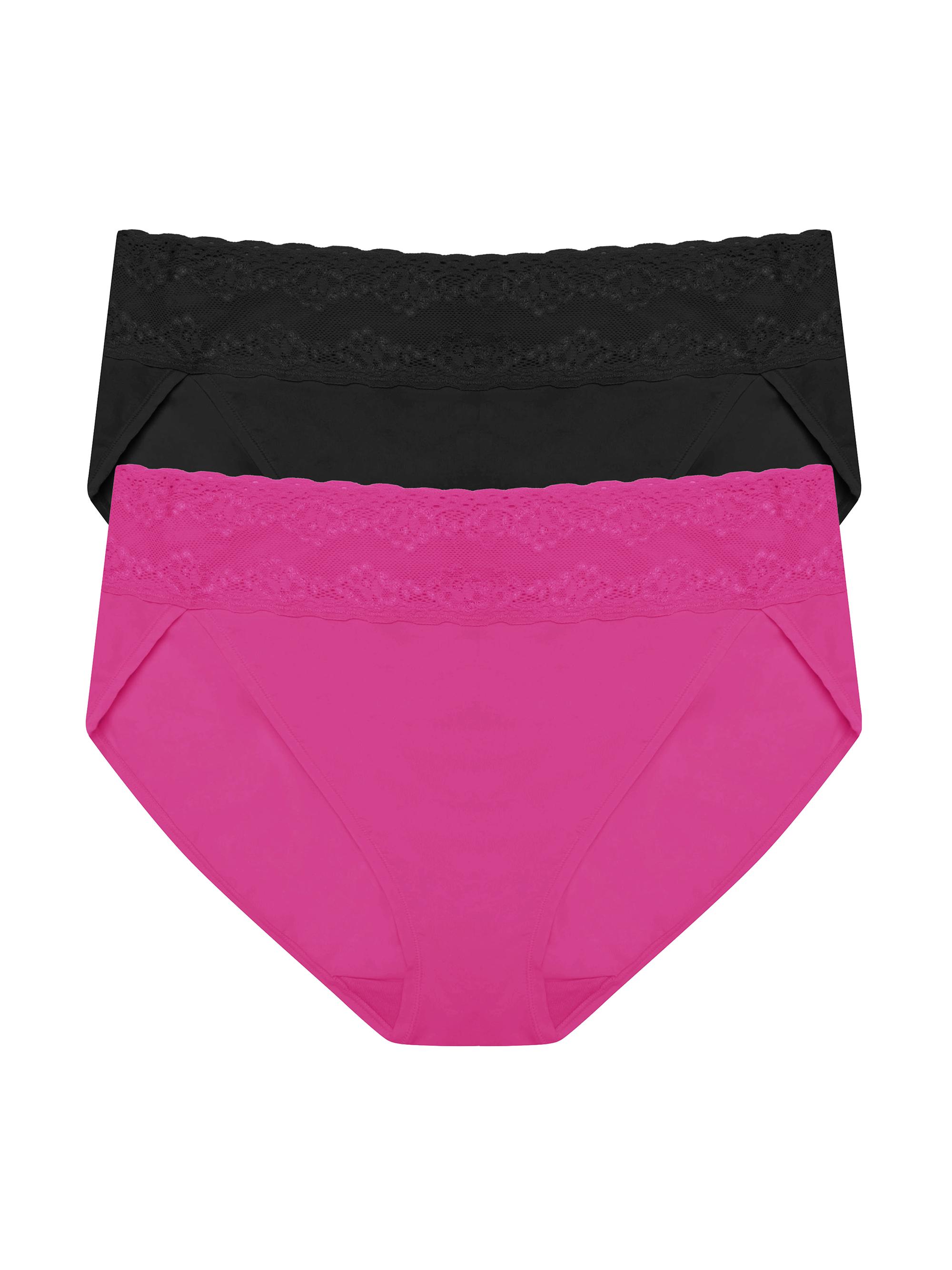 Natori Women's Bliss Perfection One Size French Cut Brief 2-Pack - Cafe Radiant Rose