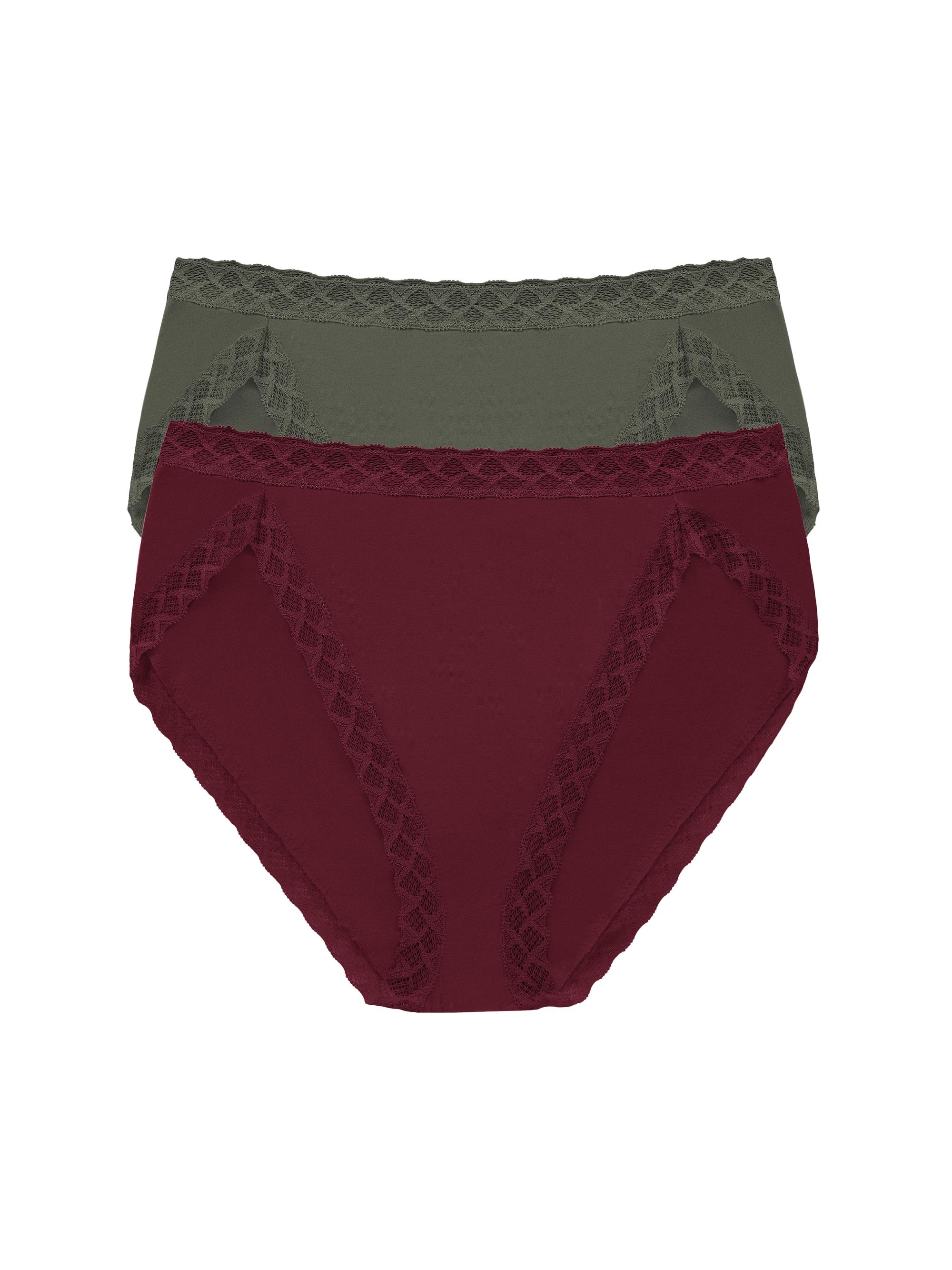 Natori Women's Bliss Cotton French Cut Brief 2-Pack - Flint Royal Fig