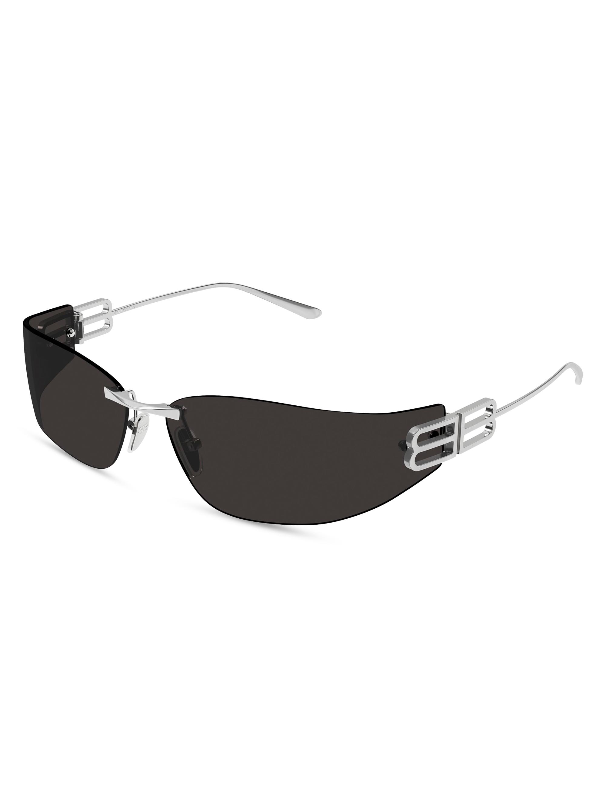 Balenciaga Women's Gossip 76MM Rectangular Sunglasses - Silver Black