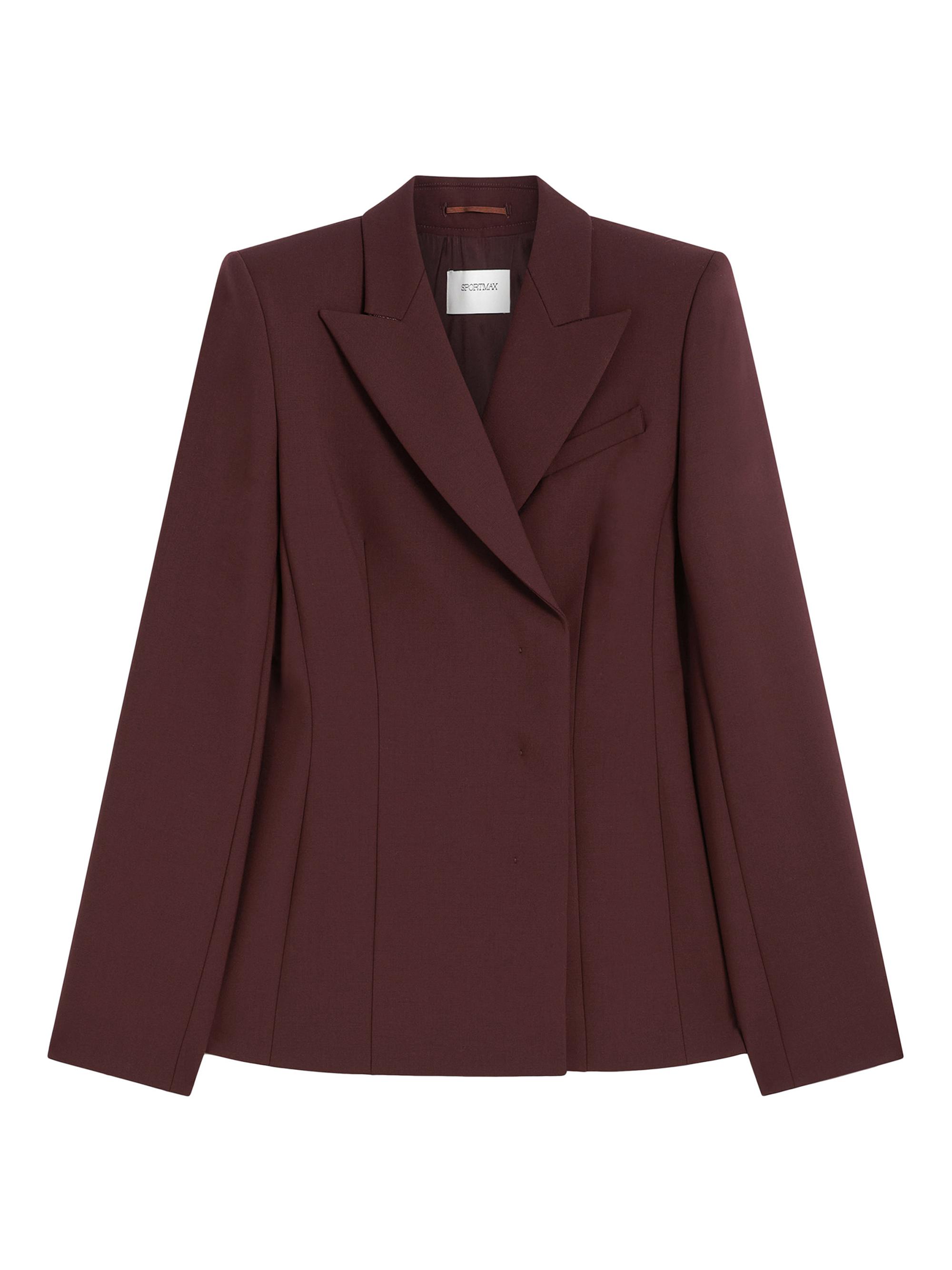 Sportmax Women's Slim Fit Gabardine Jacket - Wine Coloured