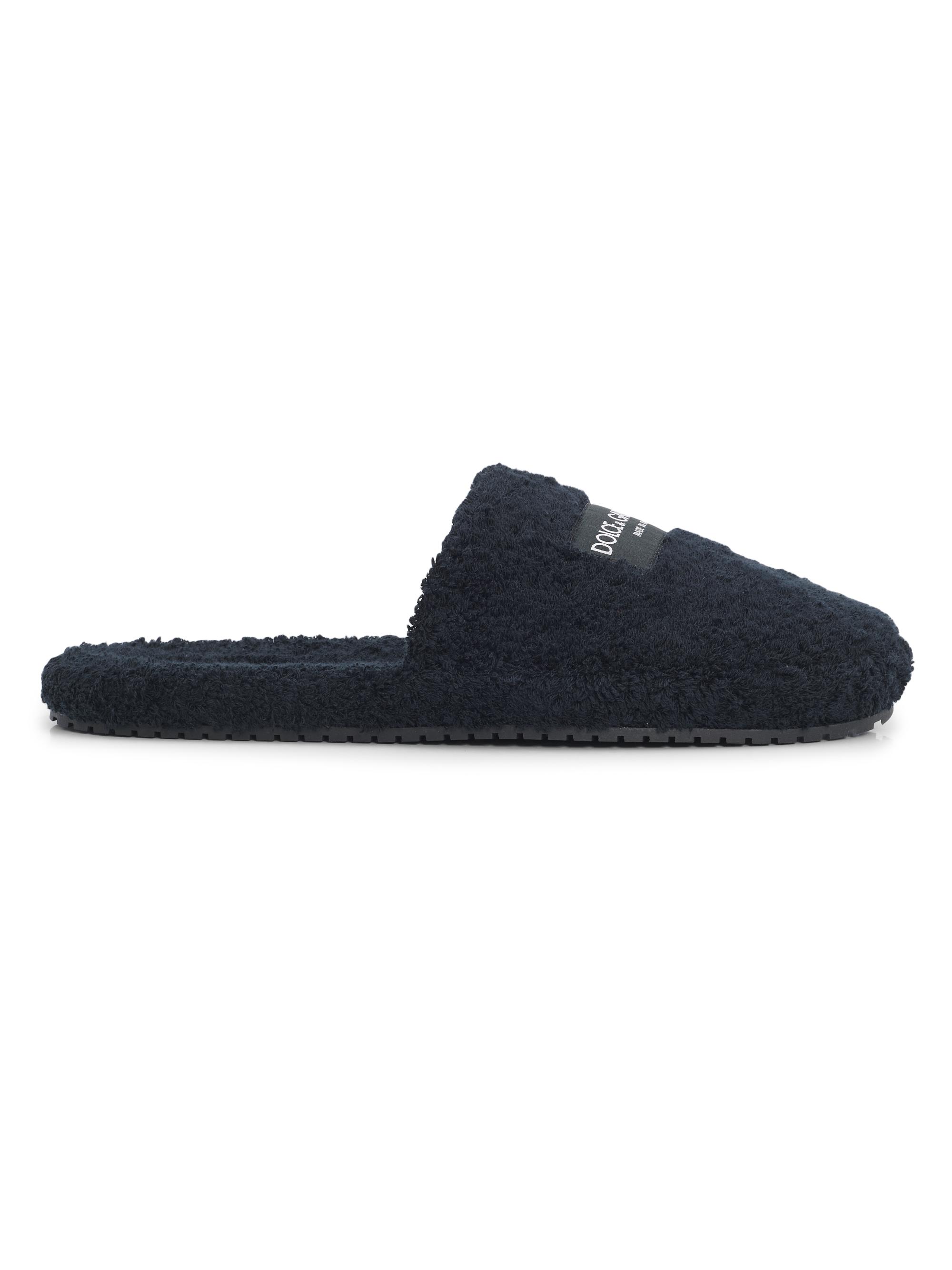 Dolce & Gabbana Men's Terry Logo Slippers - Black