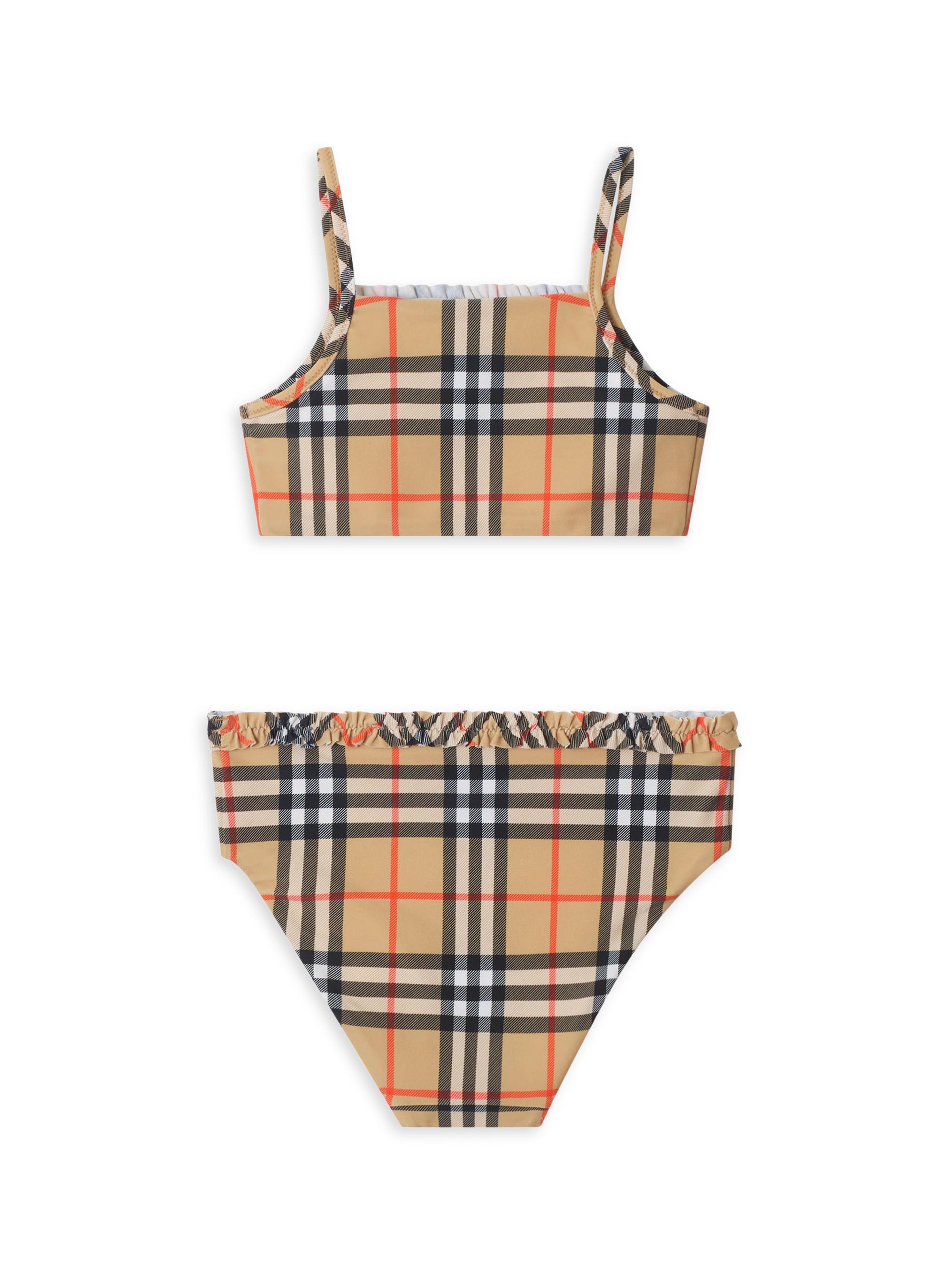 Burberry Little Girl's & Girl's Babette Frill Check Bikini | Saks