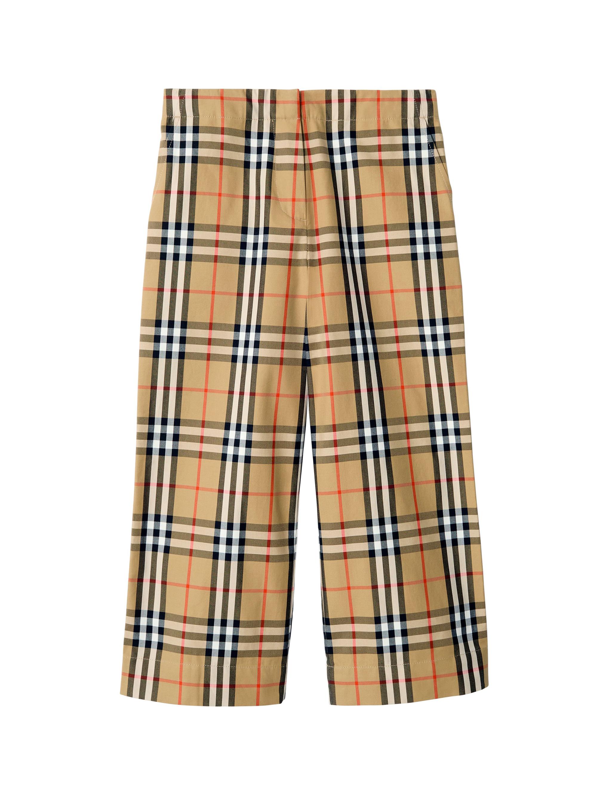 Burberry Little Girl's & Girl's Check Cotton Trousers - Sand