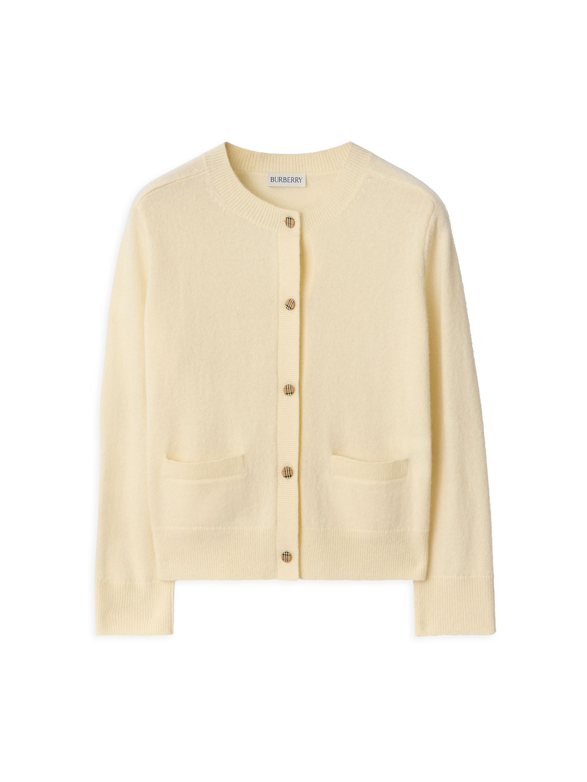 Burberry Little Girl's & Girl's Ailsa Check Patch Wool-Cashmere Cardigan -