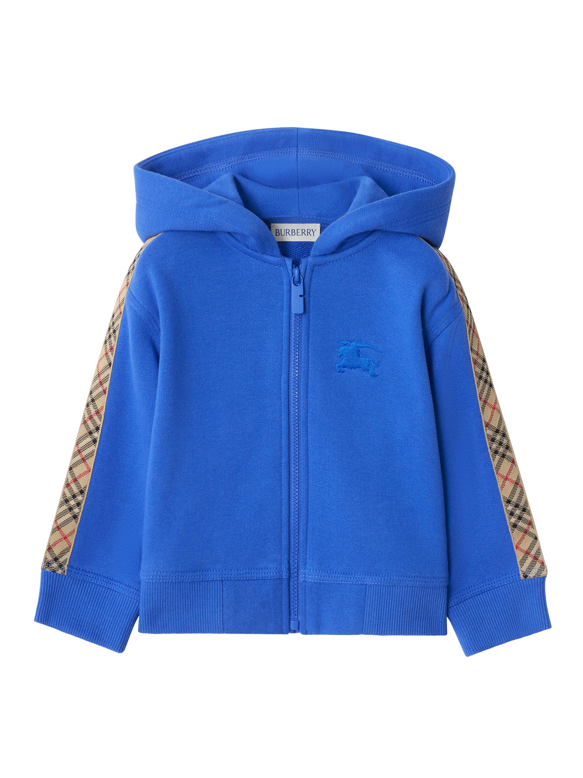 Burberry Baby Boy's, Little Boy's & Boy's Check-Trimmed Zip-Front Hoodie - Hyacinth Blue