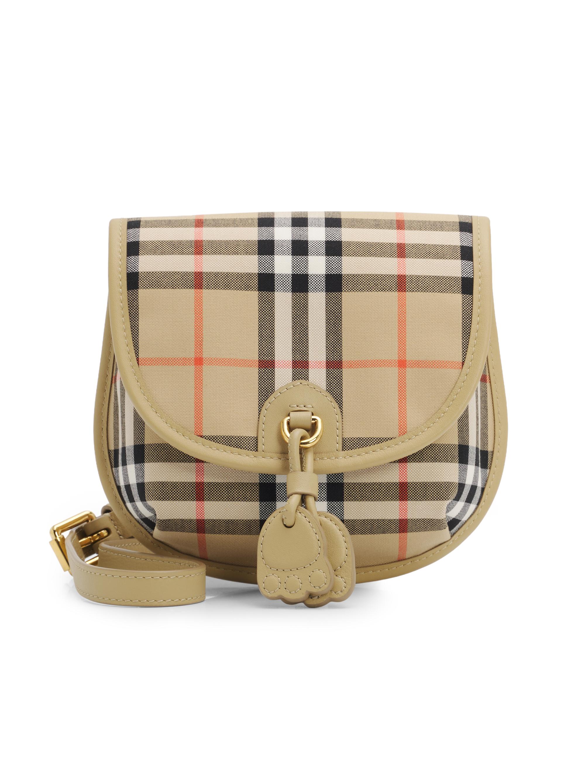 Burberry Girl's Alice Check Crossbody Bag - Sand