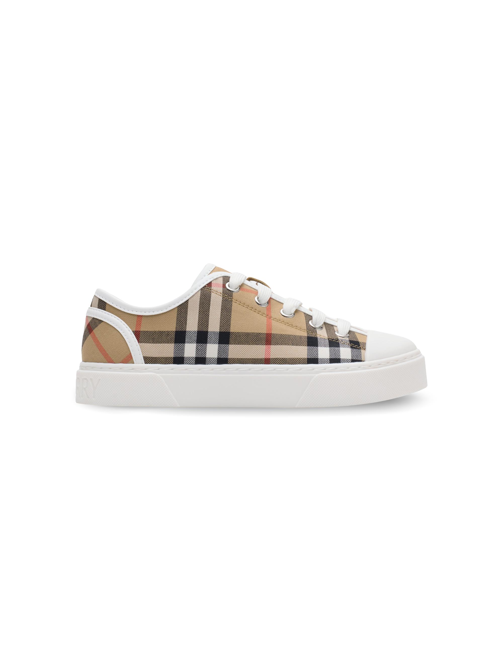 Burberry Kid's Teddy Check Low-Top Sneakers - Sand 2 (Child)