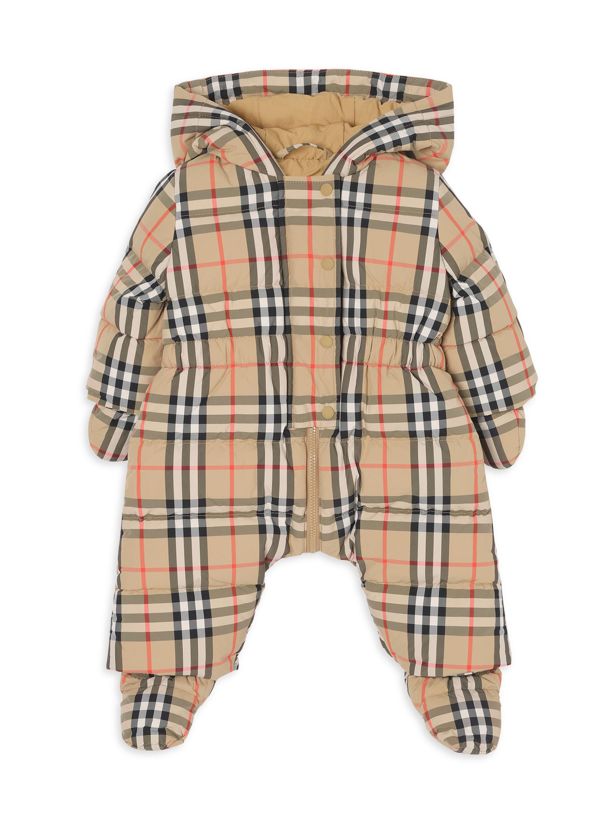 Burberry Baby's Harper Down Footed Coverall - Sand 9 Months