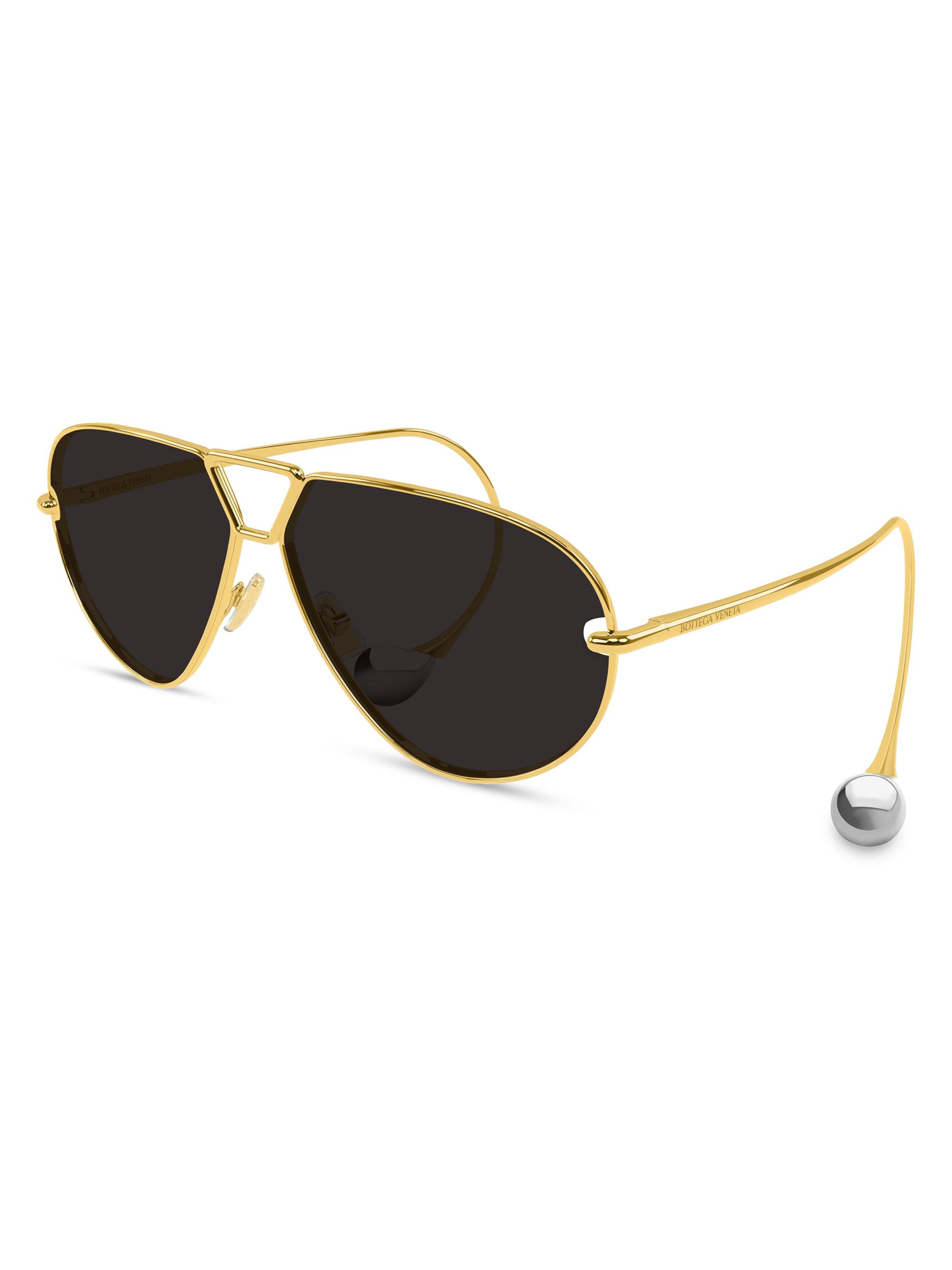 Bottega Veneta Women's Drop 64MM Aviator Sunglasses - Gold Black
