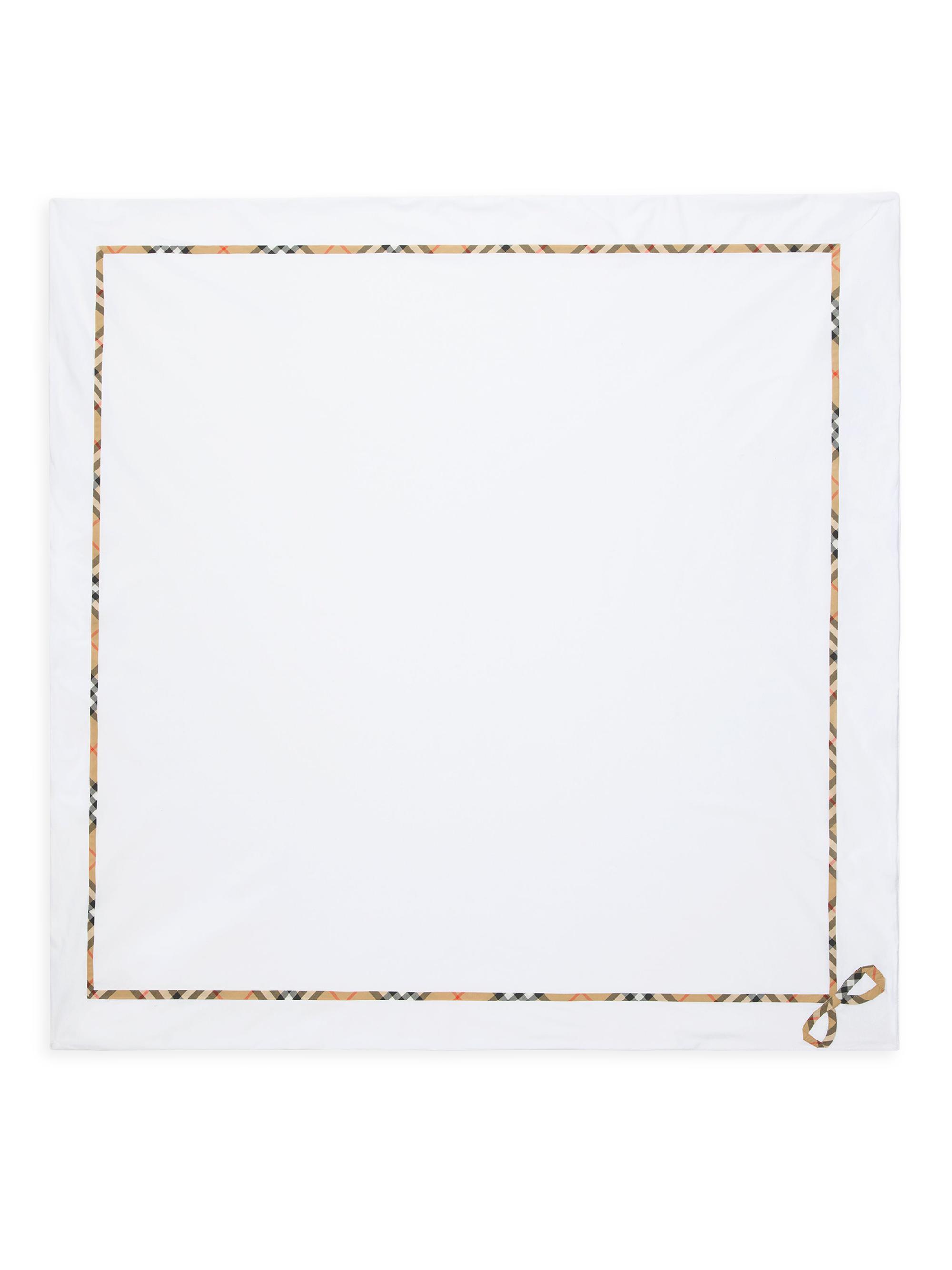 Burberry Baby's Check Bow Cotton Blanket - White