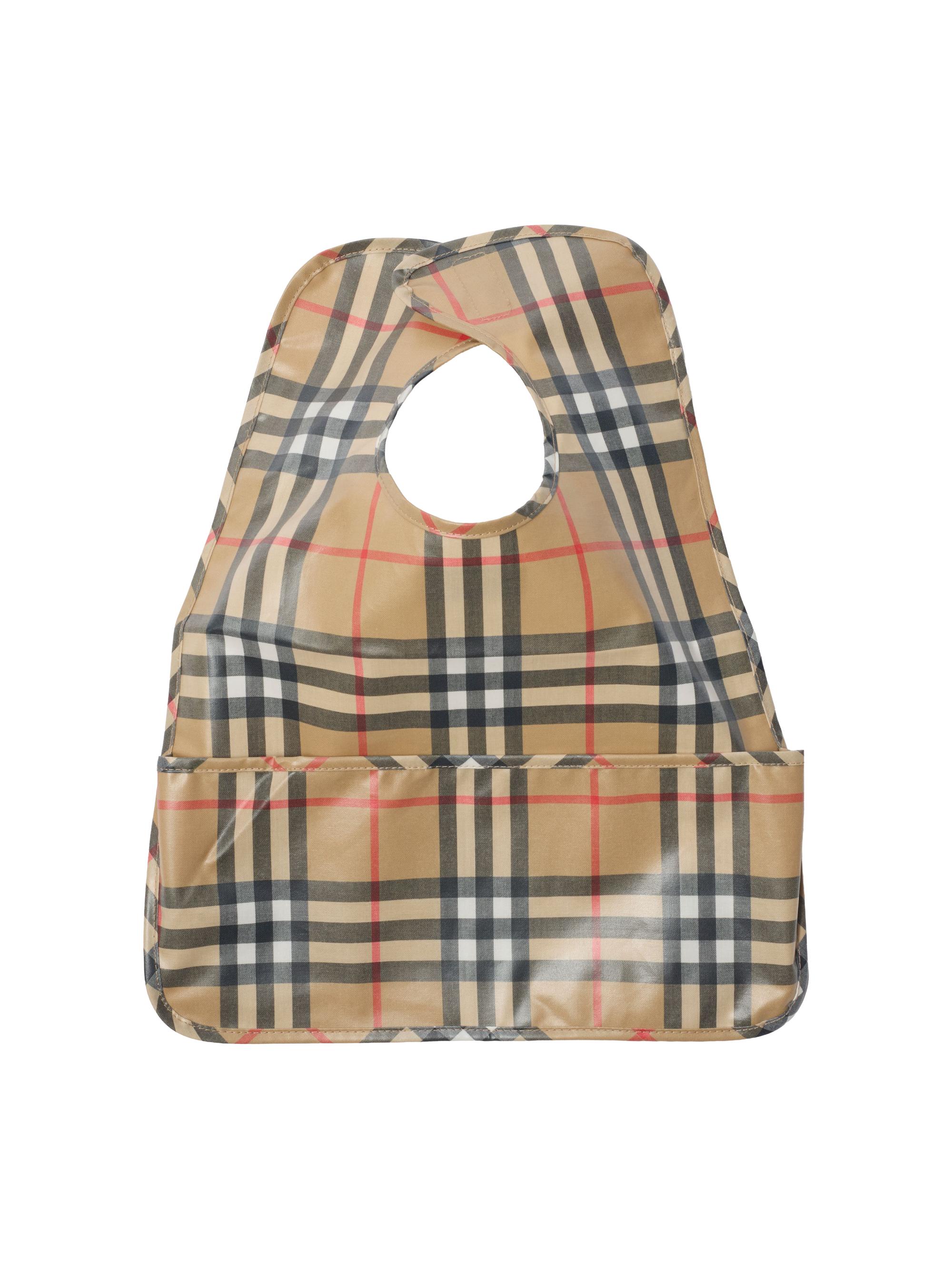 Burberry Baby's Wesley Check Coated Cotton Bib - Sand